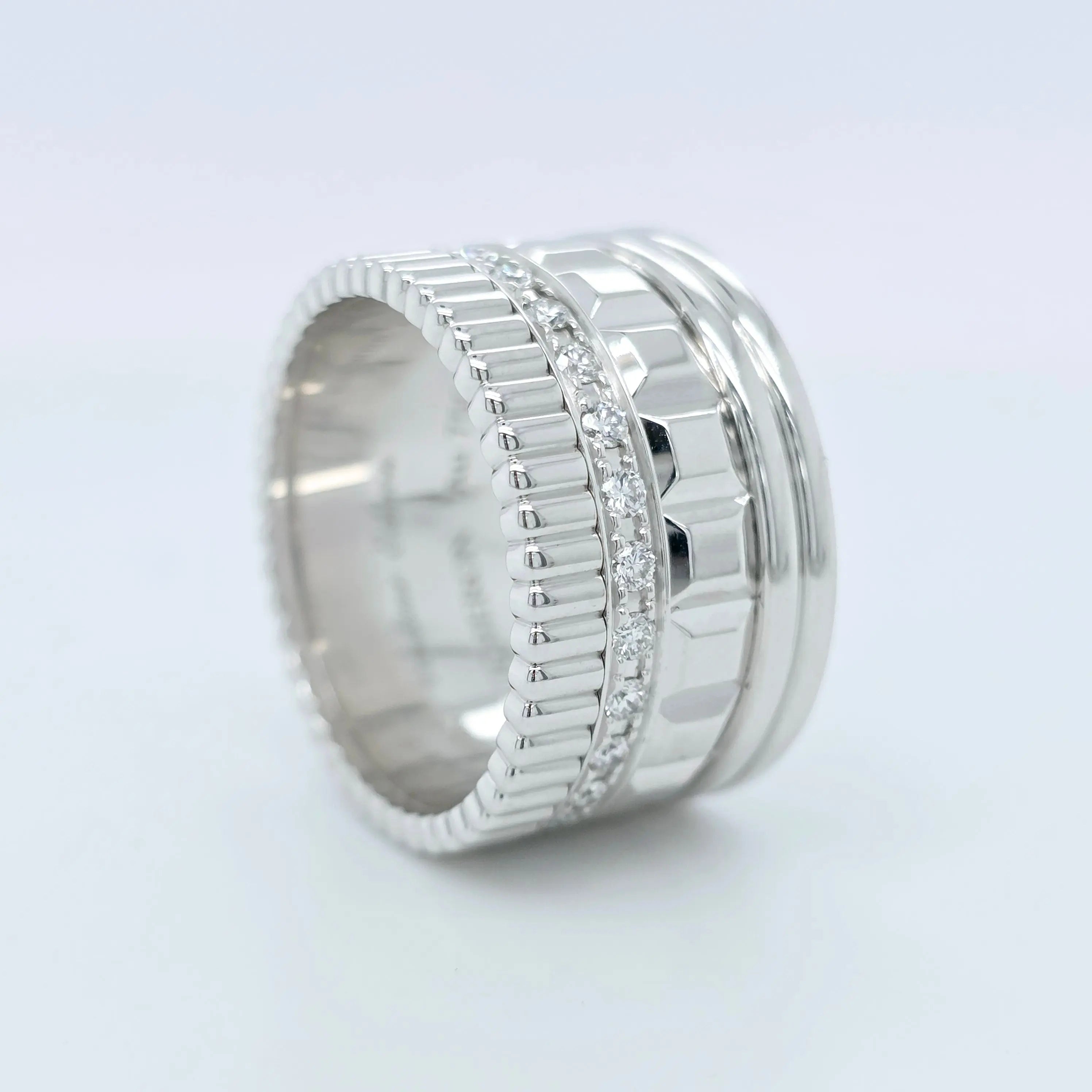 Boucheron Quatre Radiant Edition Ring, 18ct White Gold & Diamond, Size 57/ P 1/2 Chloe's Jewellers