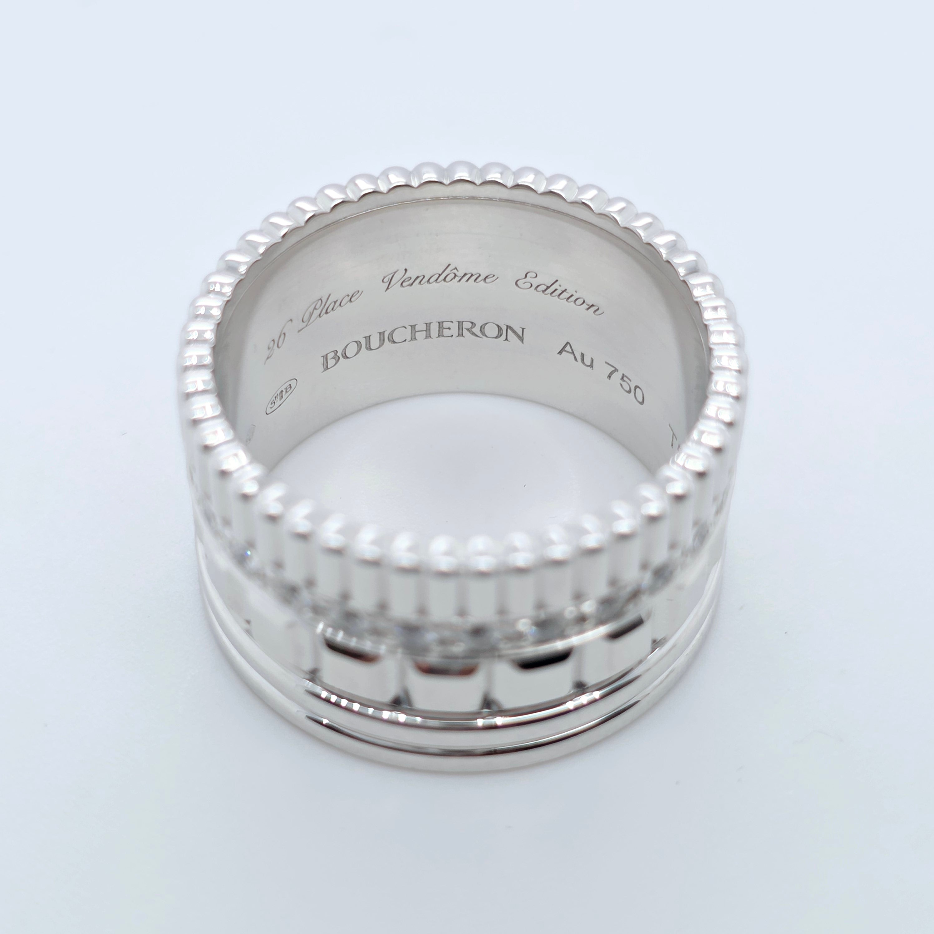 Boucheron Quatre Radiant Edition Ring, 18ct White Gold & Diamond, Size 57/ P 1/2