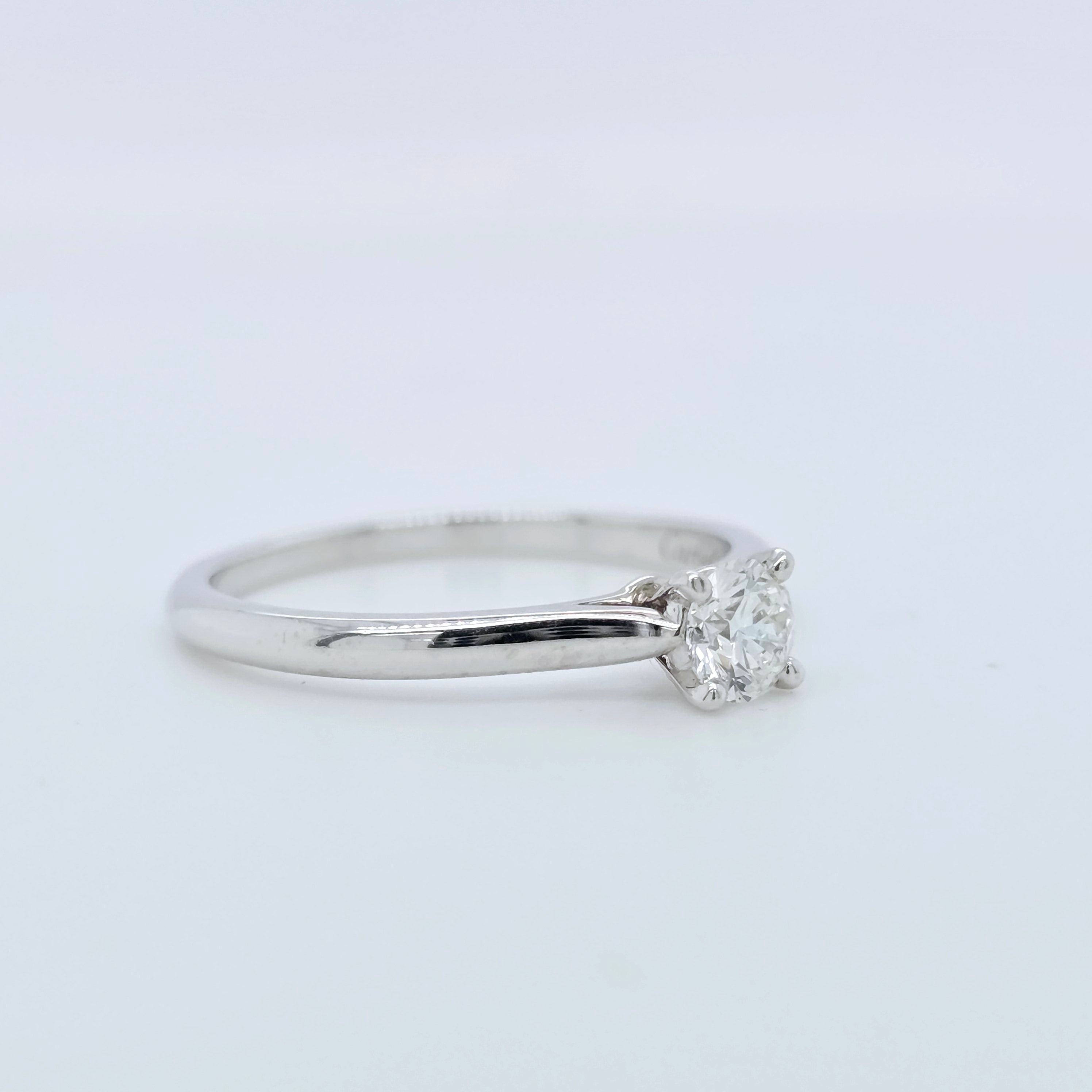 Cartier Solitaire 1985 0.30ct Brilliant Cut Diamond Ring, GIA, Platinum, Size 53