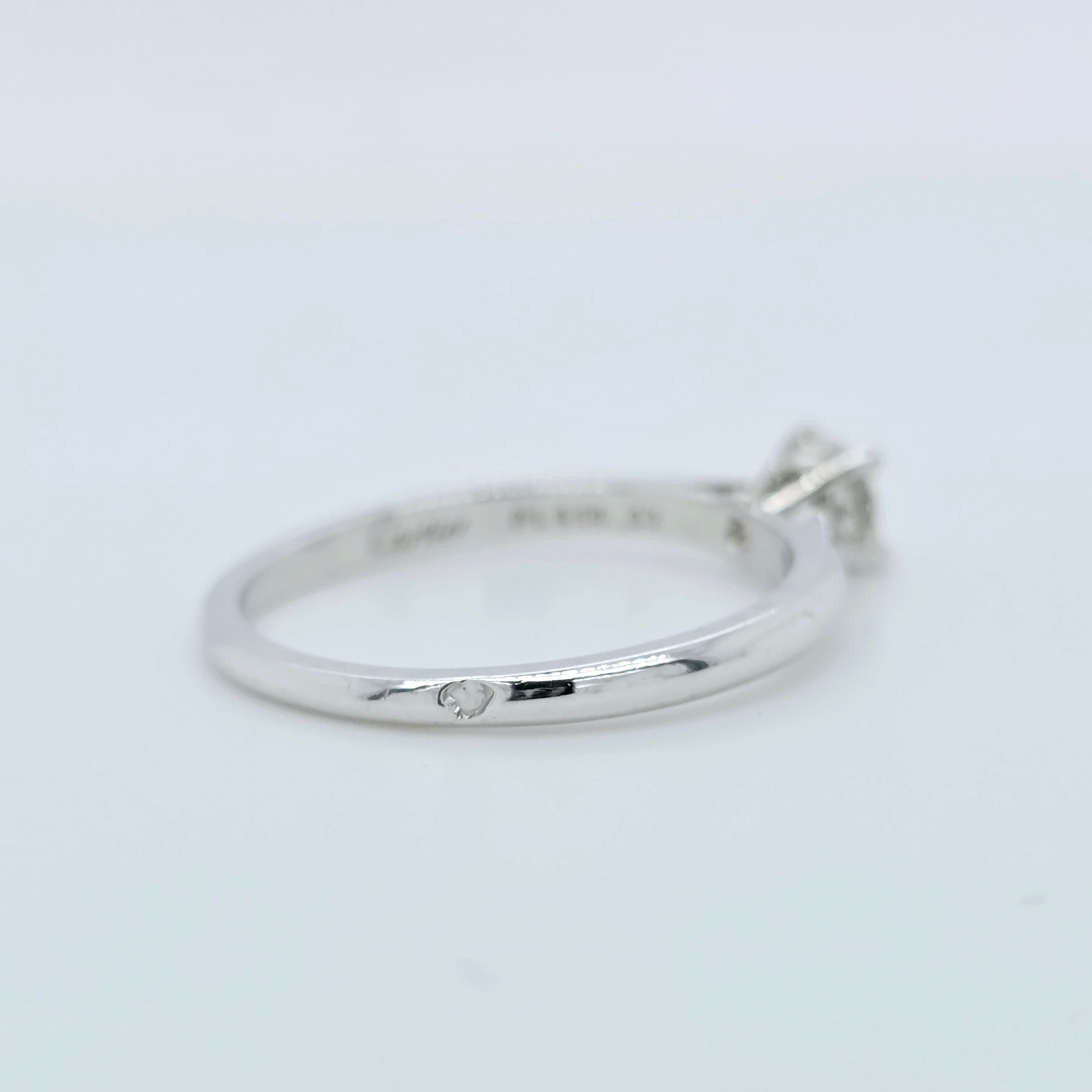 Cartier Solitaire 1985 0.30ct Brilliant Cut Diamond Ring, GIA, Platinum, Size 53 Chloe's Jewellers
