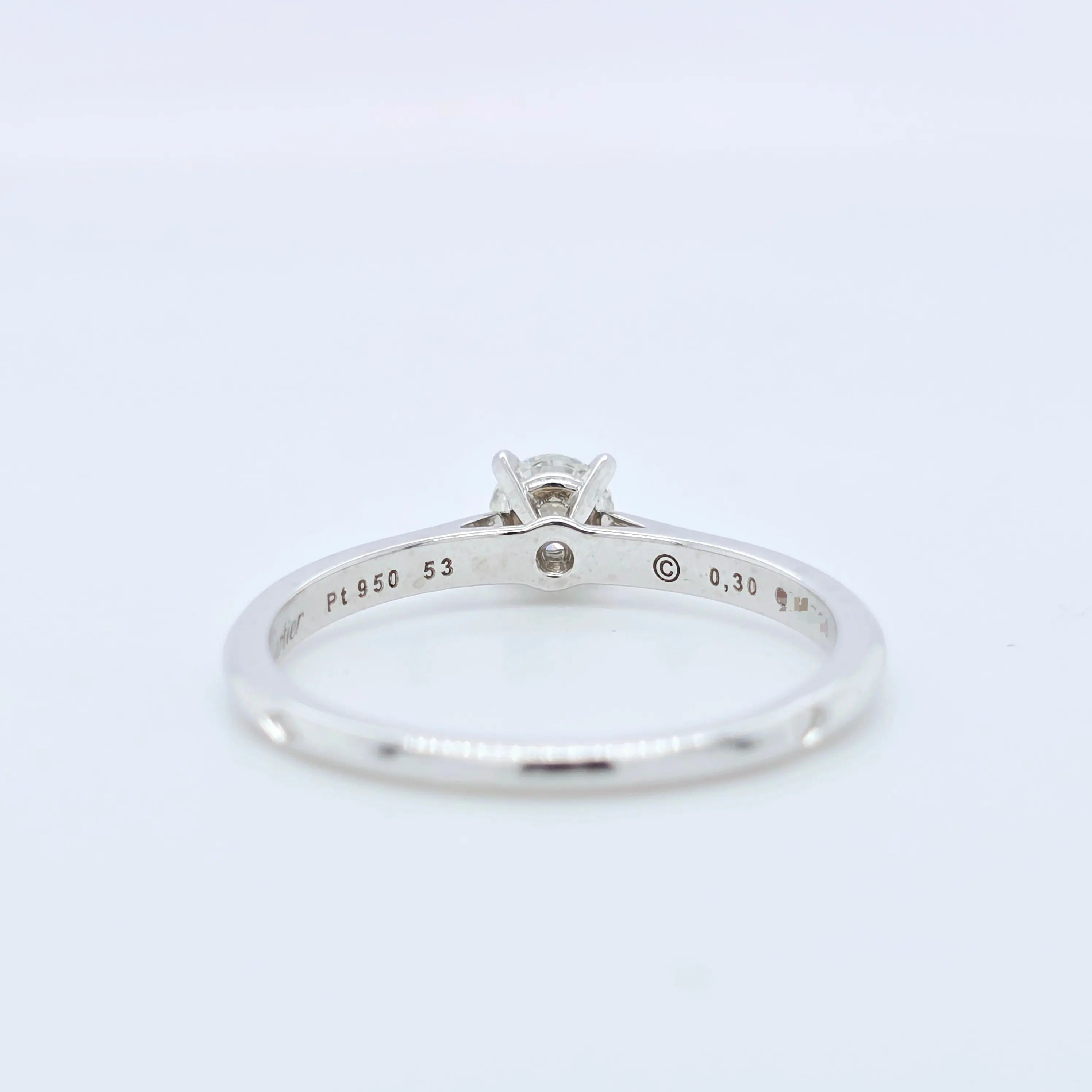 Cartier Solitaire 1985 0.30ct Brilliant Cut Diamond Ring, GIA, Platinum, Size 53 Chloe's Jewellers