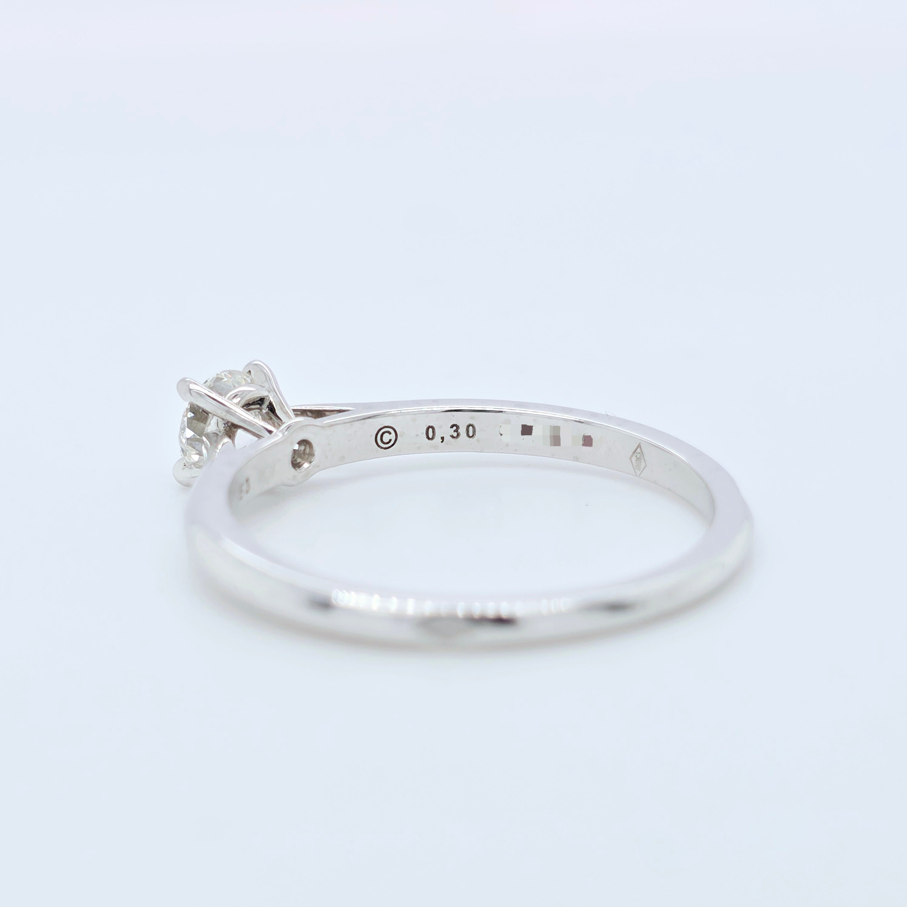 Cartier Solitaire 1985 0.30ct Brilliant Cut Diamond Ring, GIA, Platinum, Size 53 Chloe's Jewellers