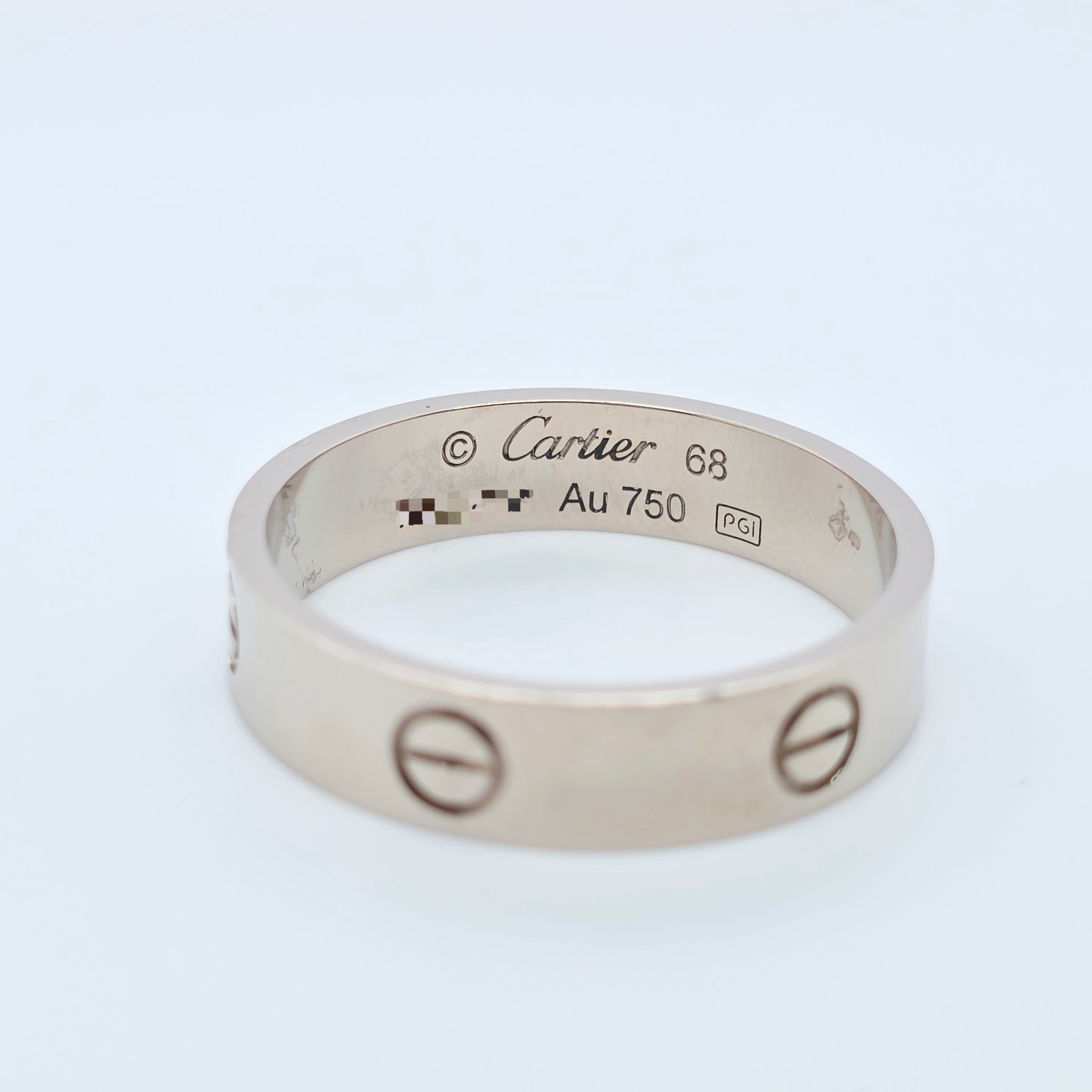 Cartier Love Ring, Classic Model, 18ct White Gold, Size 68/ Size Z
