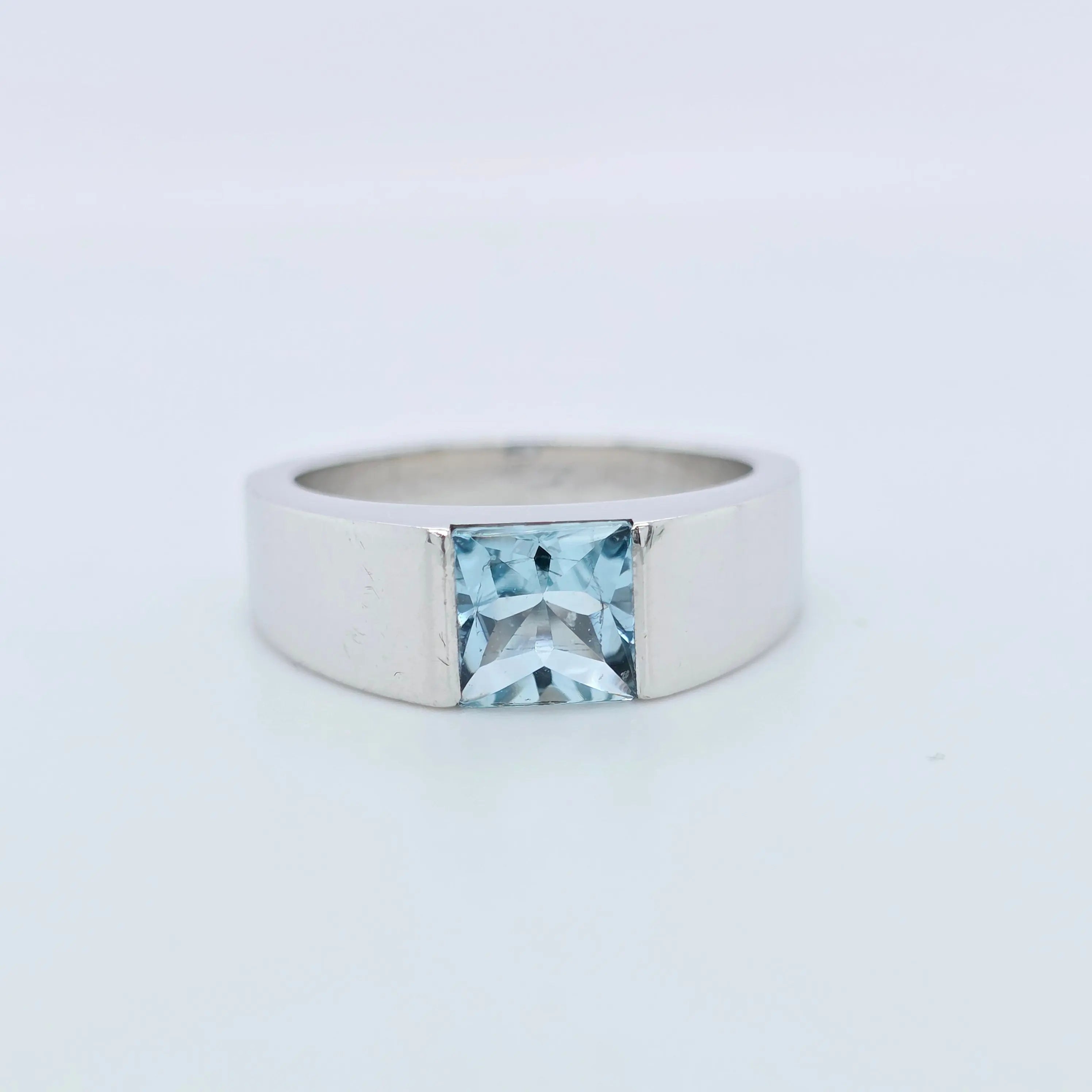 Cartier Tank Topaz Ring, 18ct White Gold, Size 51 Chloe's Jewellers