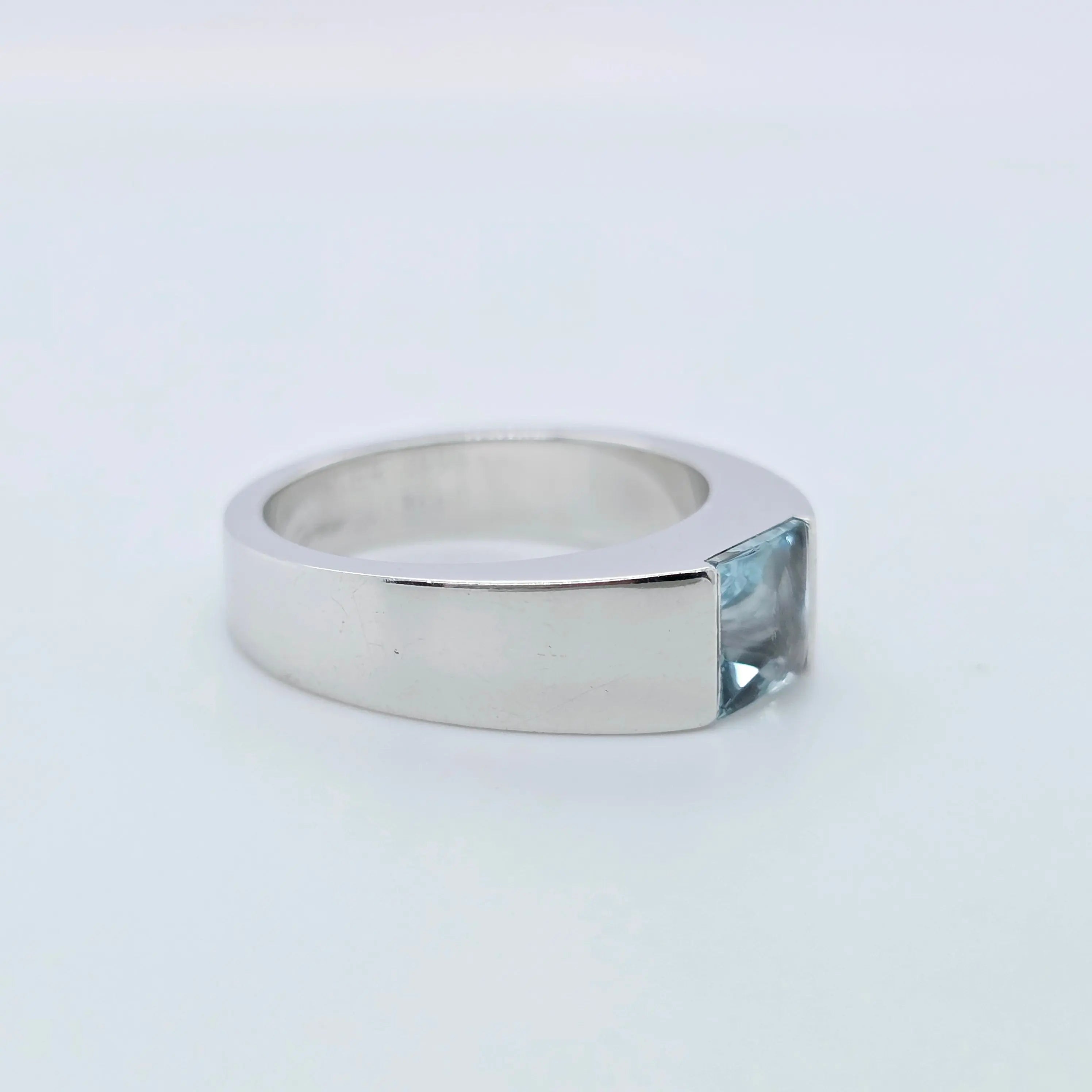 Cartier Tank Topaz Ring, 18ct White Gold, Size 51 Chloe's Jewellers