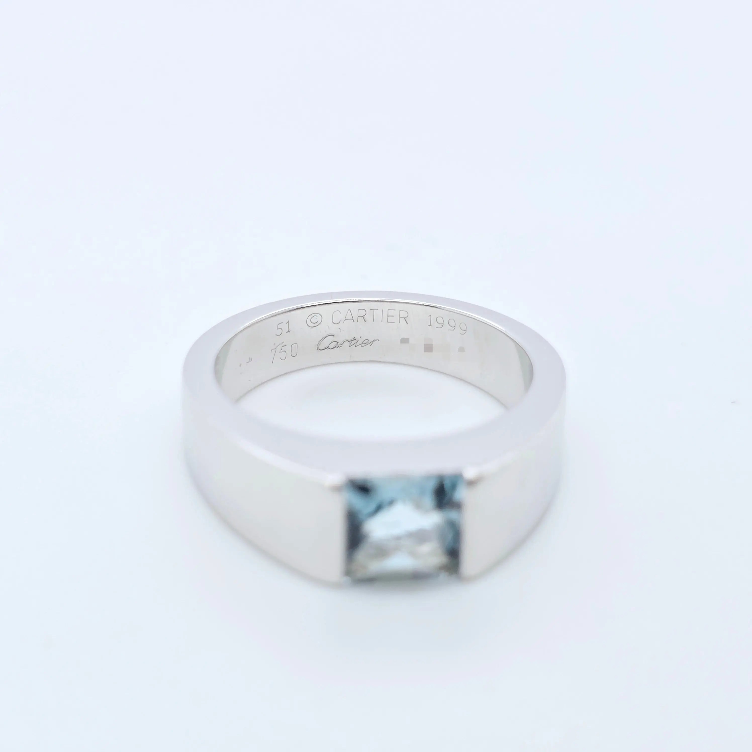Cartier Tank Topaz Ring, 18ct White Gold, Size 51 Chloe's Jewellers