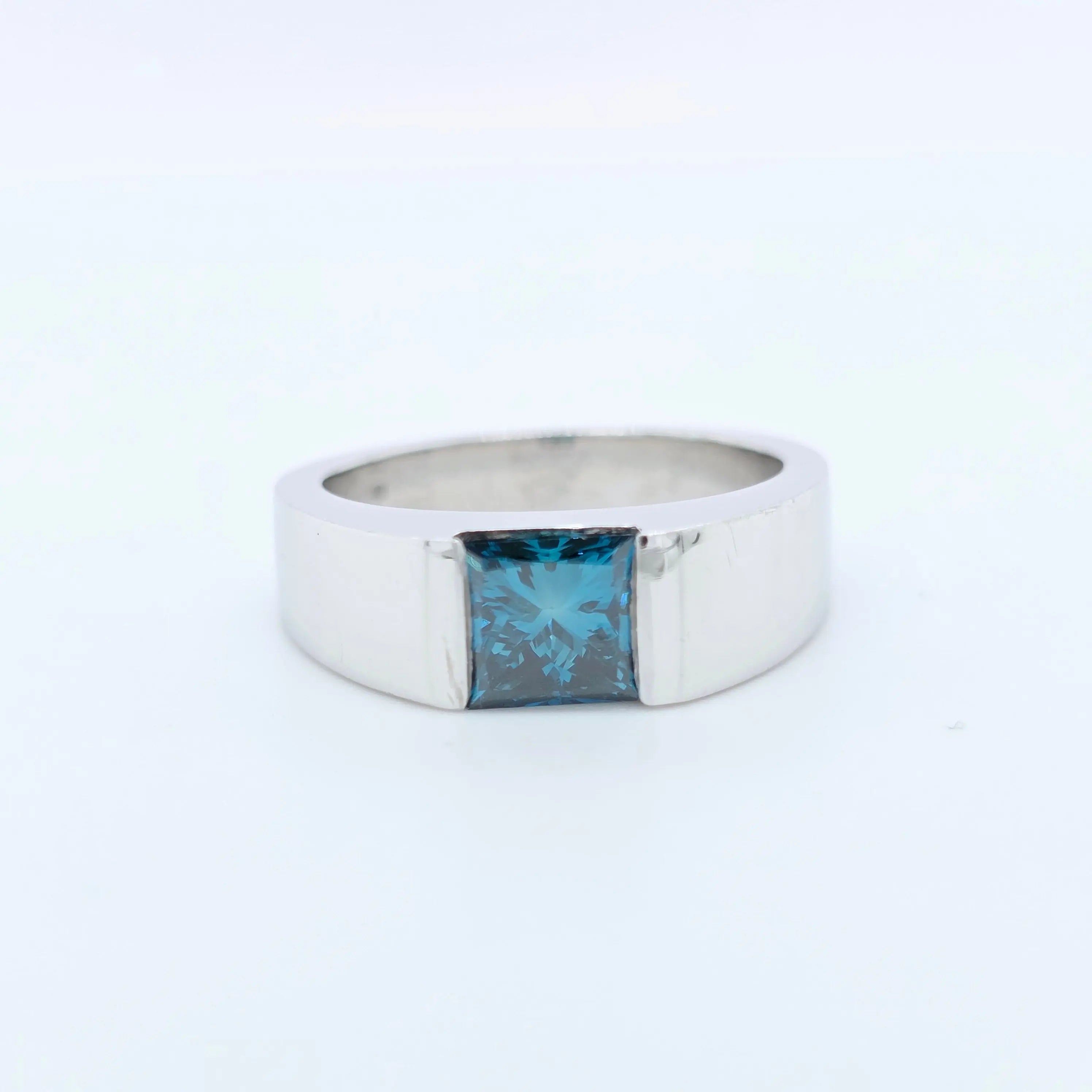 Cartier Tank Topaz Ring, 18ct White Gold, Size J, Year 2000 Chloe's Jewellers