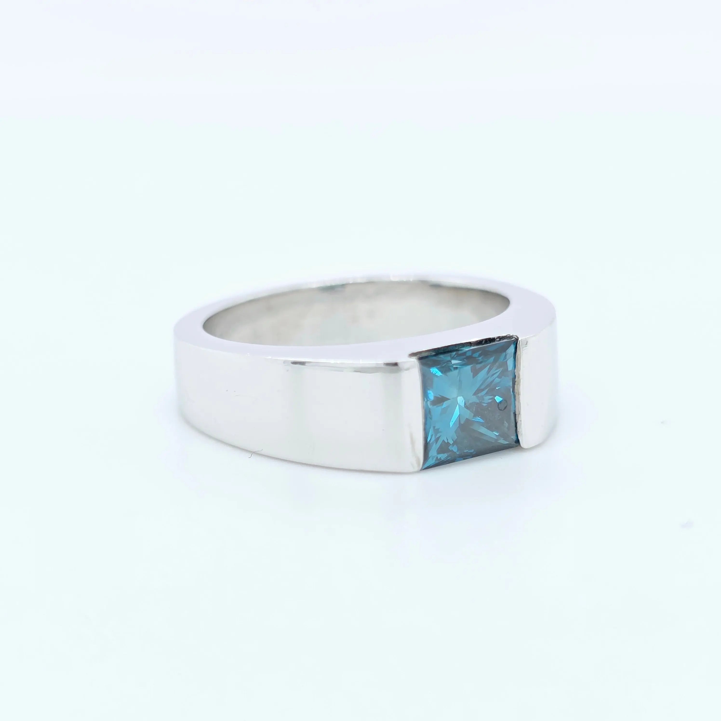 Cartier Tank Topaz Ring, 18ct White Gold, Size J, Year 2000 Chloe's Jewellers