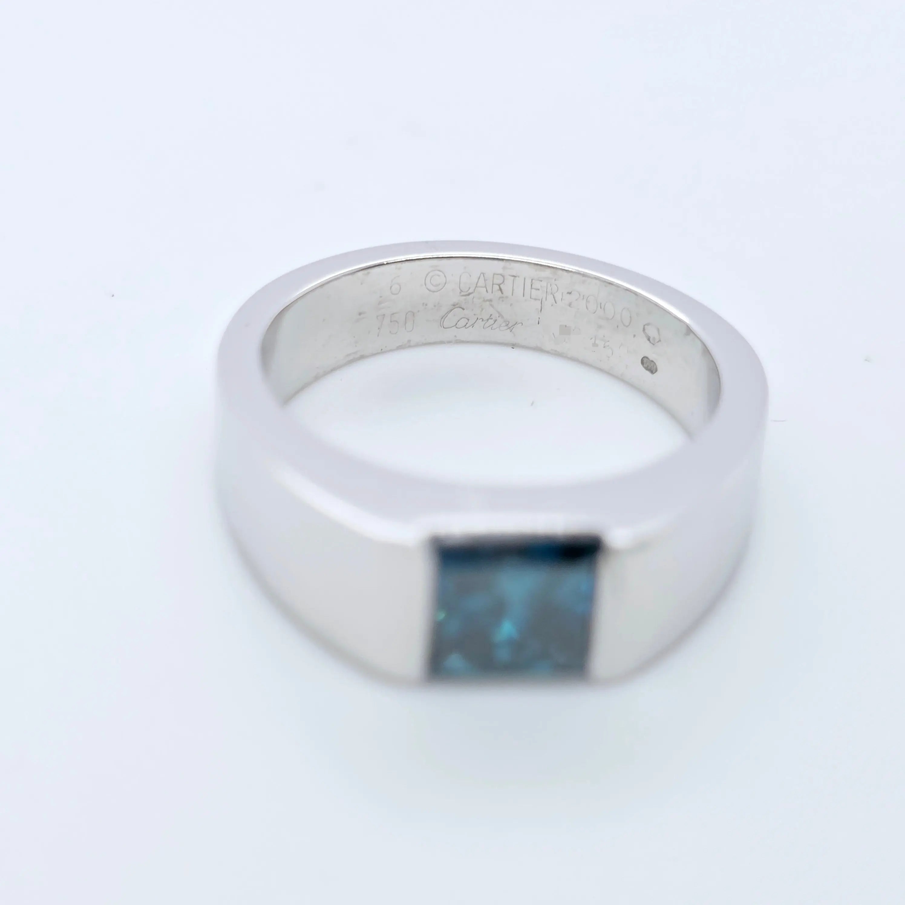 Cartier Tank Topaz Ring, 18ct White Gold, Size J, Year 2000 Chloe's Jewellers
