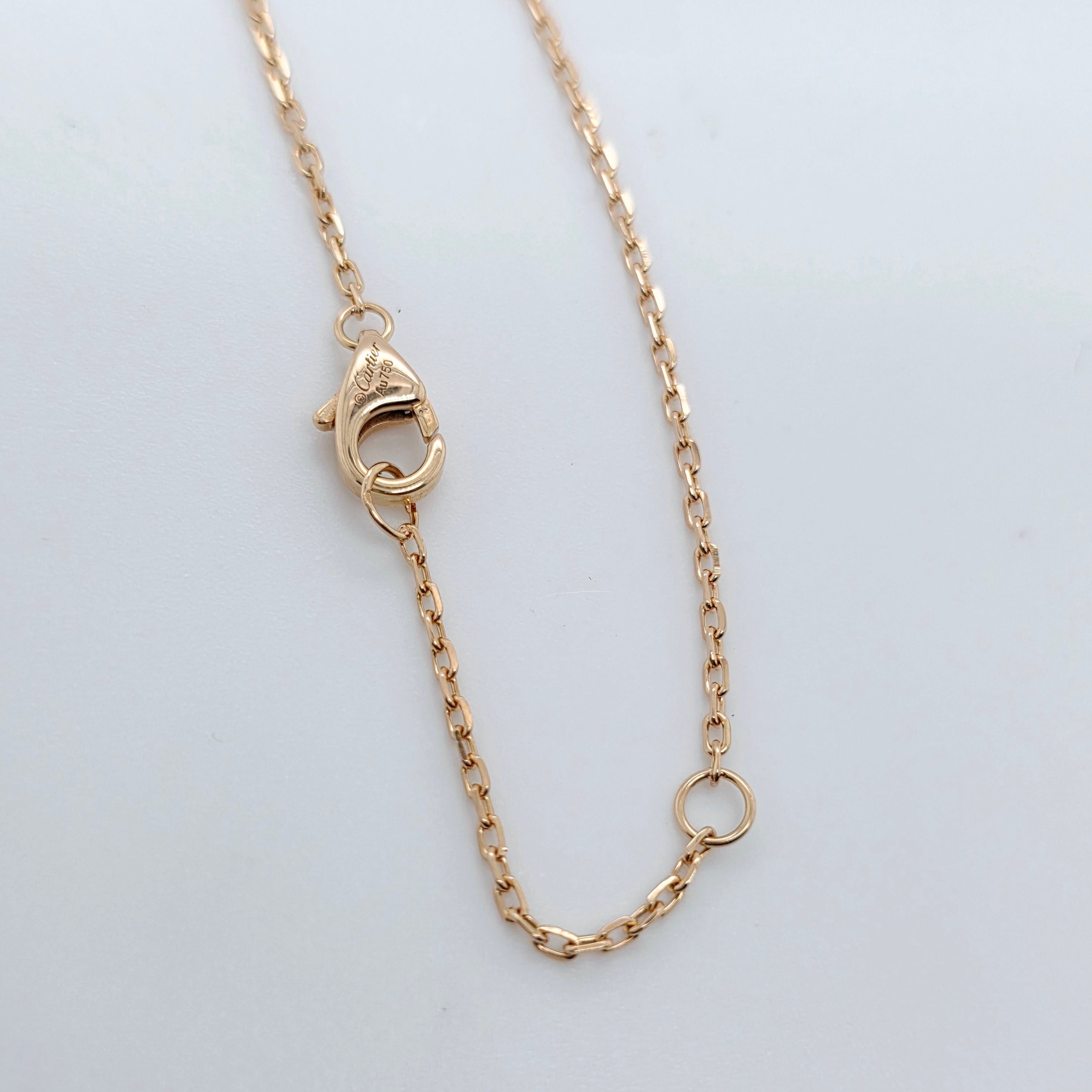 Cartier Mixed Gold & Diamond Trinity Pendant, 1 Diamond, 18ct Rose Gold Chain