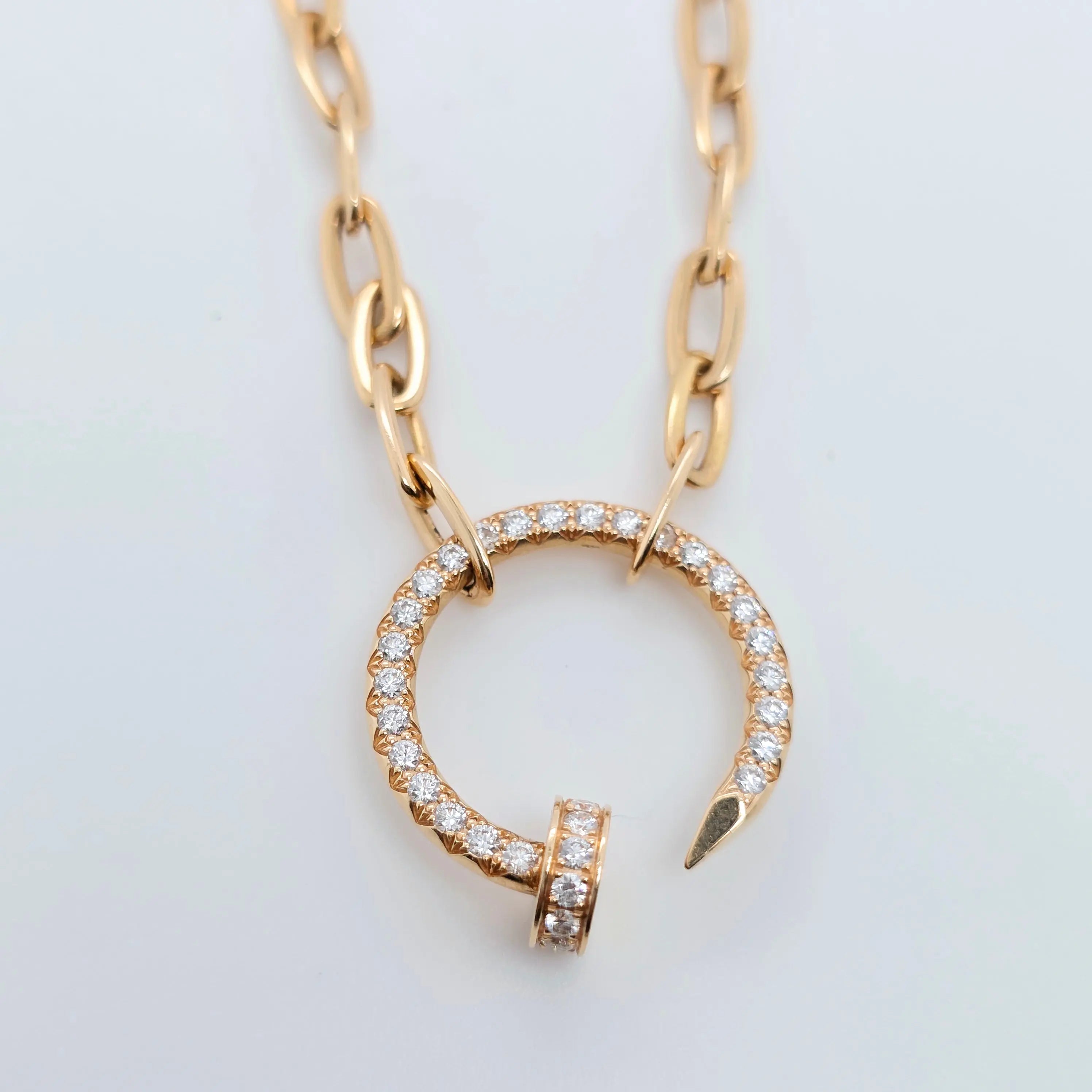 Cartier Juste In Clou Diamond Necklace, Paper Clip Chain, 18ct Rose Gold Chloe's Jewellers