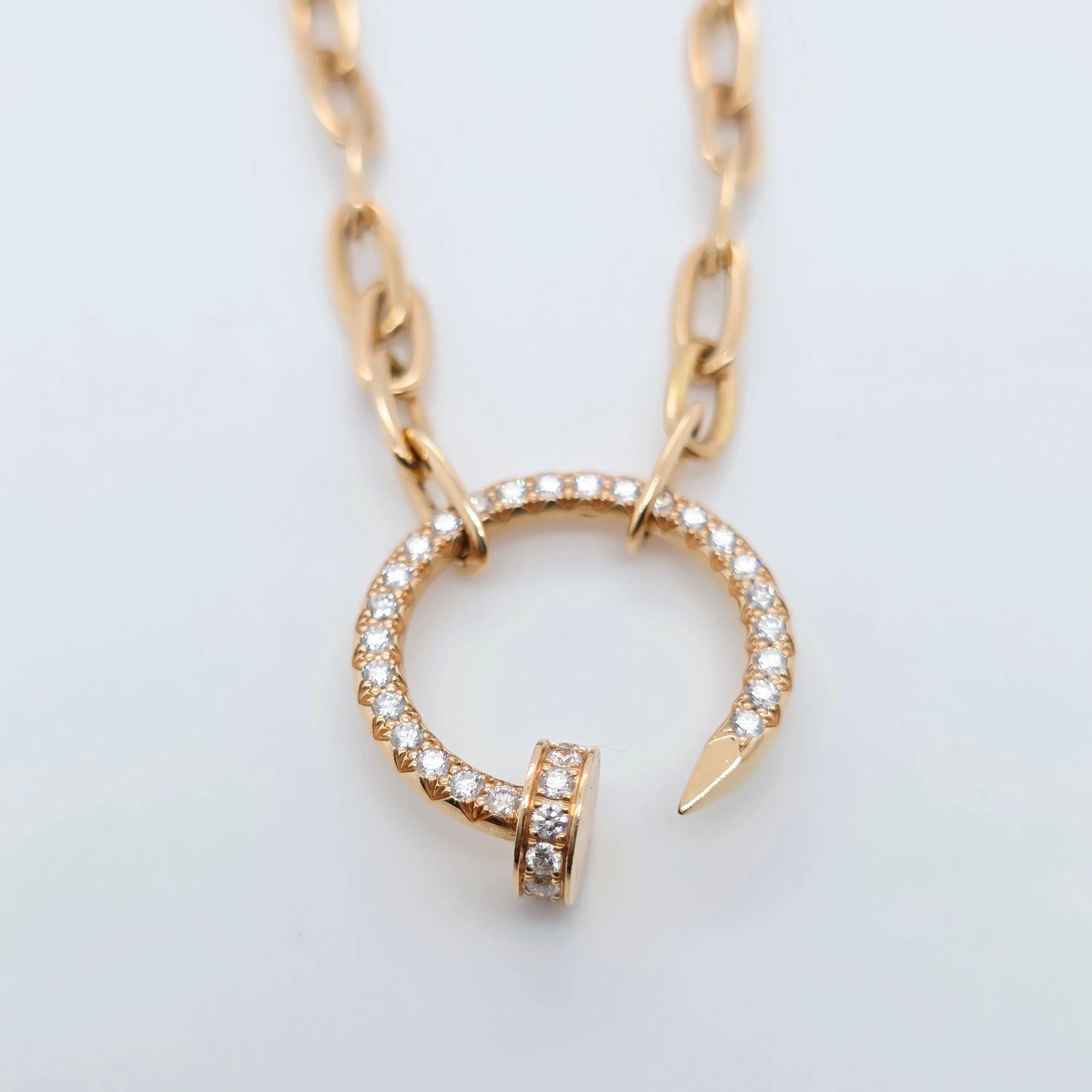 Cartier Juste In Clou Diamond Necklace, Paper Clip Chain, 18ct Rose Gold Chloe's Jewellers