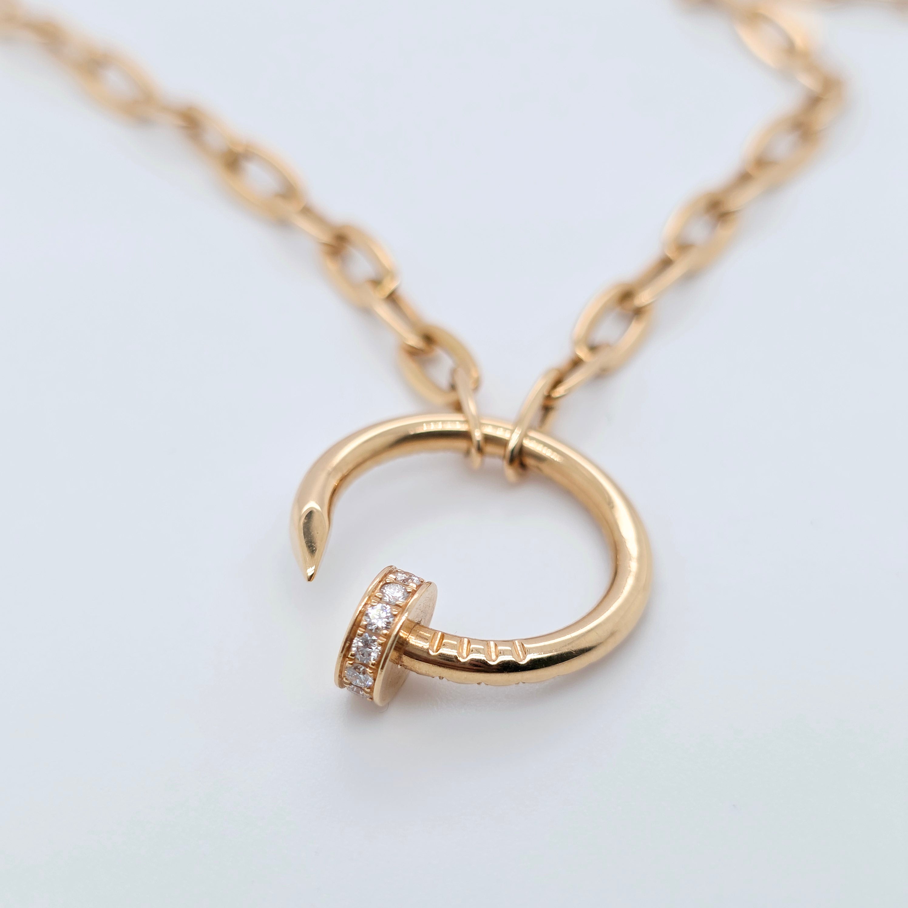 Cartier Juste In Clou Diamond Necklace, Paper Clip Chain, 18ct Rose Gold