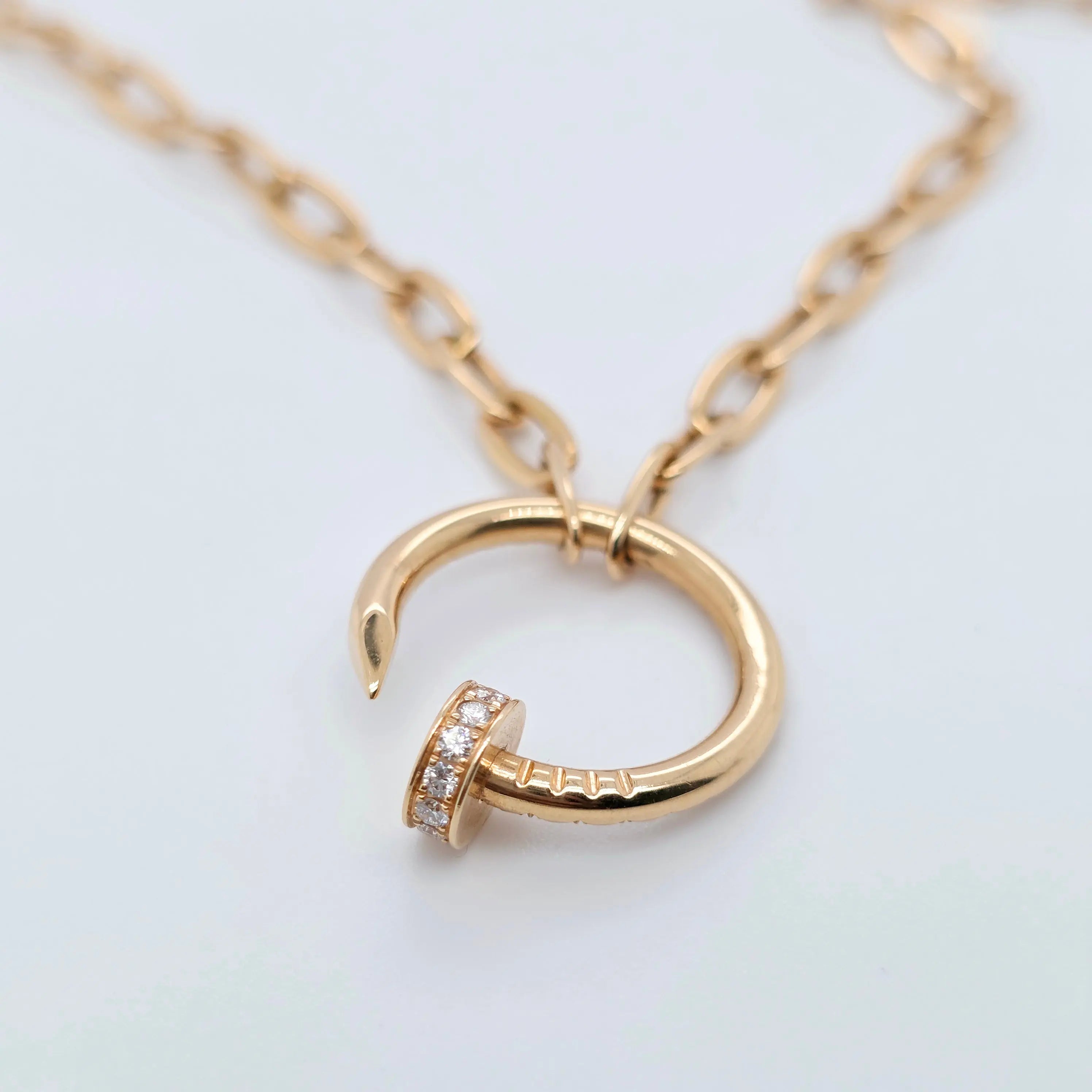 Cartier Juste In Clou Diamond Necklace, Paper Clip Chain, 18ct Rose Gold Chloe's Jewellers