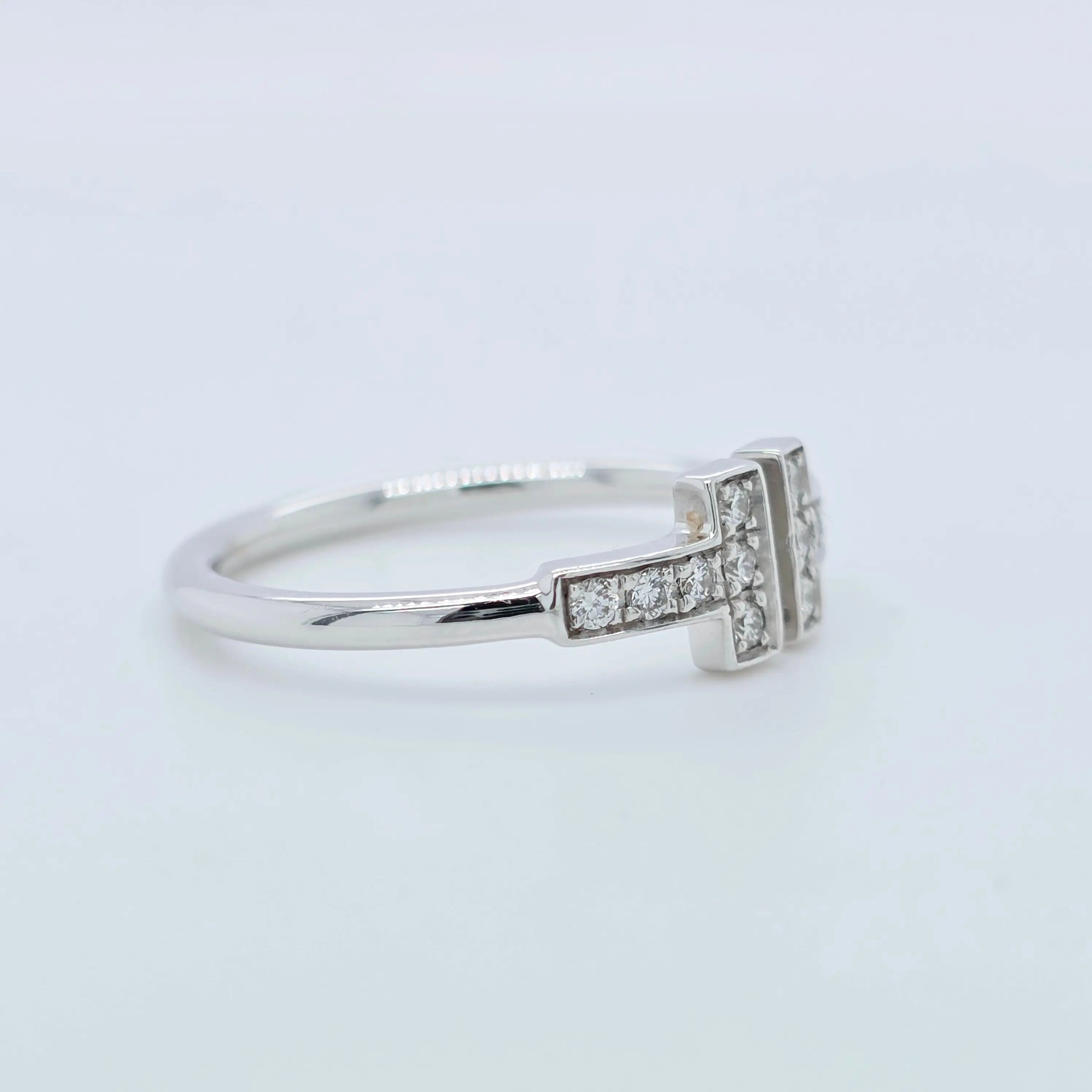 Tiffany & Co. Tiffany T Diamond Wire Ring, 18ct White Gold, Size 6.5 Chloe's Jewellers