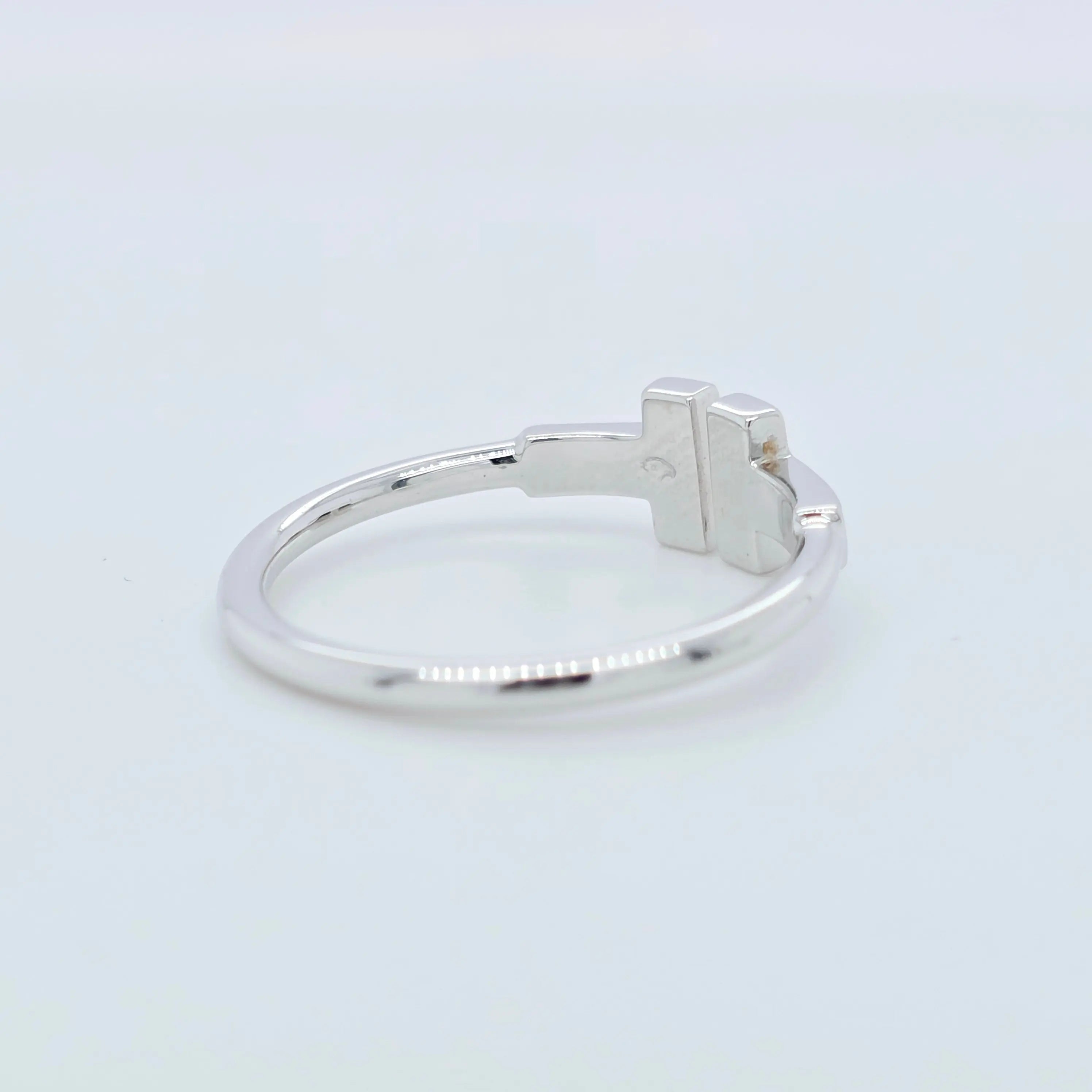 Tiffany & Co. Tiffany T Diamond Wire Ring, 18ct White Gold, Size 6.5 Chloe's Jewellers