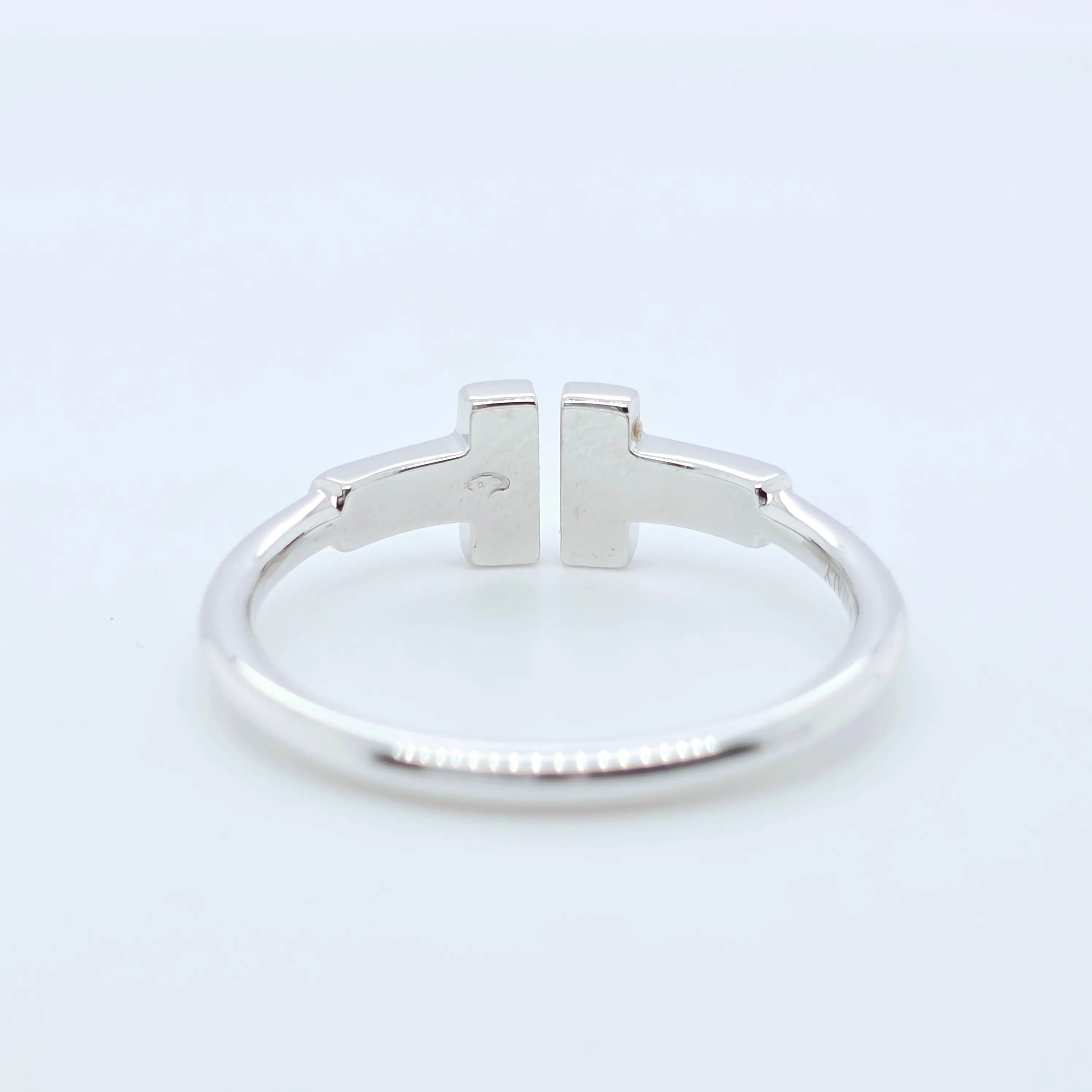 Tiffany & Co. Tiffany T Diamond Wire Ring, 18ct White Gold, Size 6.5 Chloe's Jewellers