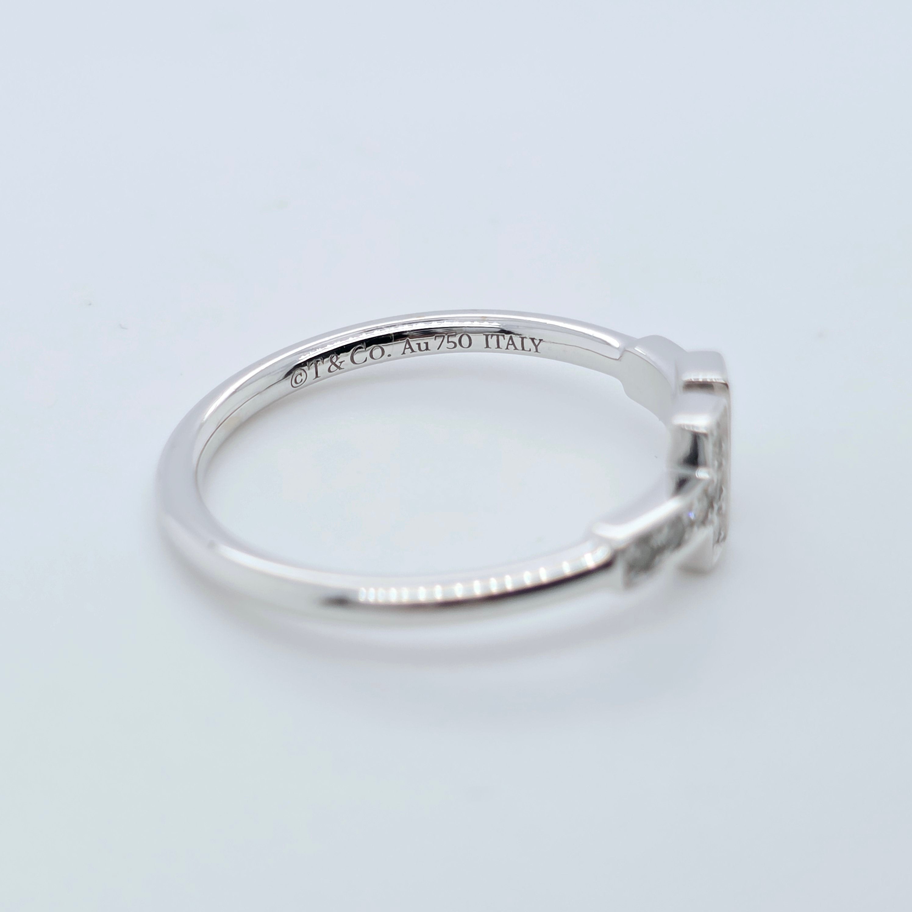 Tiffany & Co. Tiffany T Diamond Wire Ring, 18ct White Gold, Size 6.5 Chloe's Jewellers