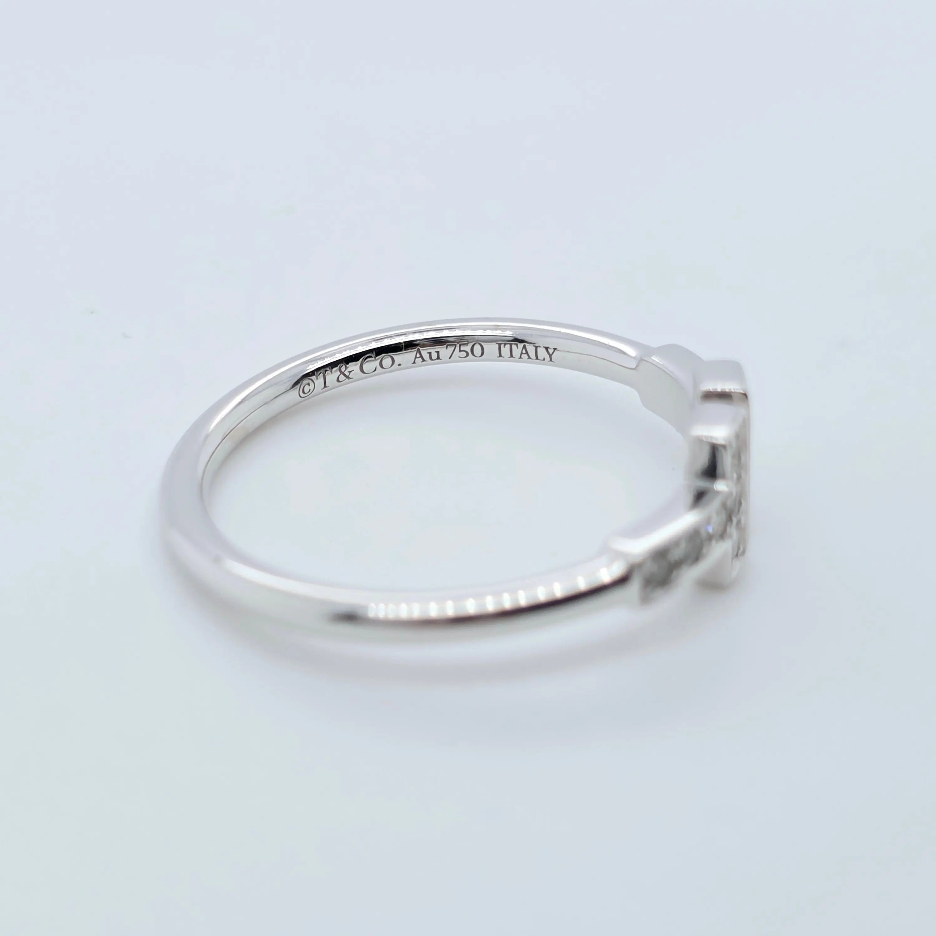Tiffany & Co. Tiffany T Diamond Wire Ring, 18ct White Gold, Size 6.5 Chloe's Jewellers