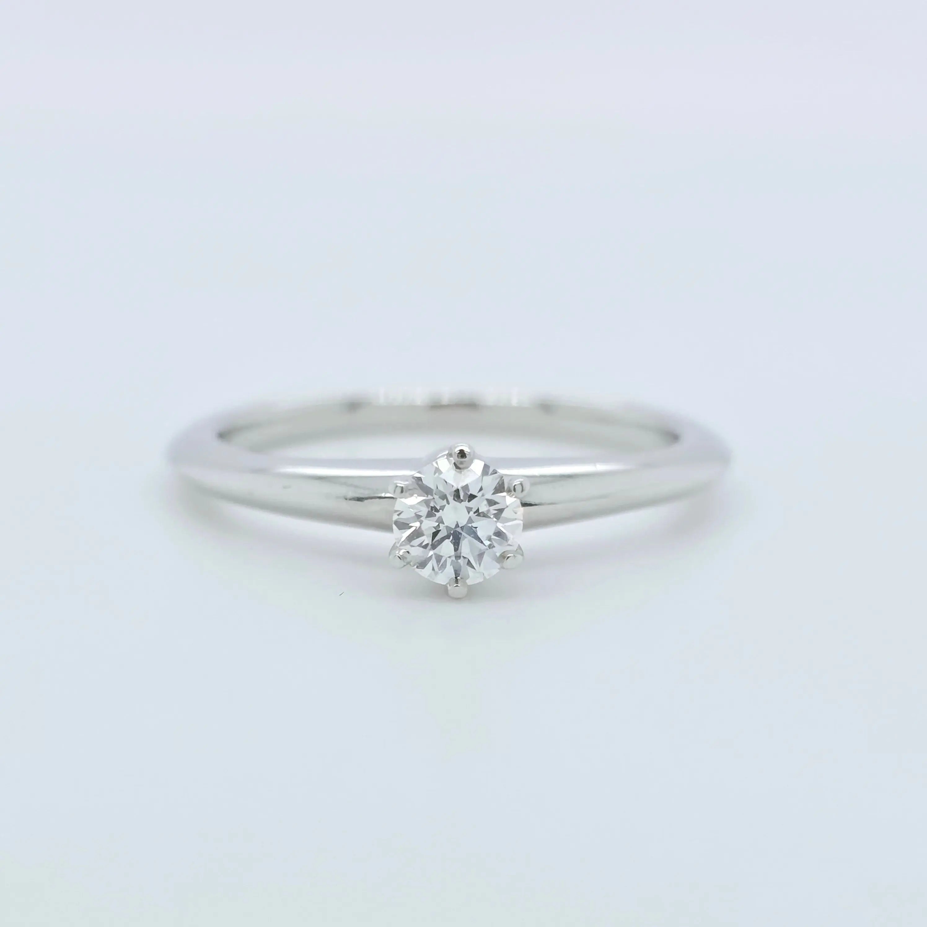 Tiffany & Co Diamond Engagement Ring, Platinum with 0.24ct Round Cut Diamond Chloe's Jewellers