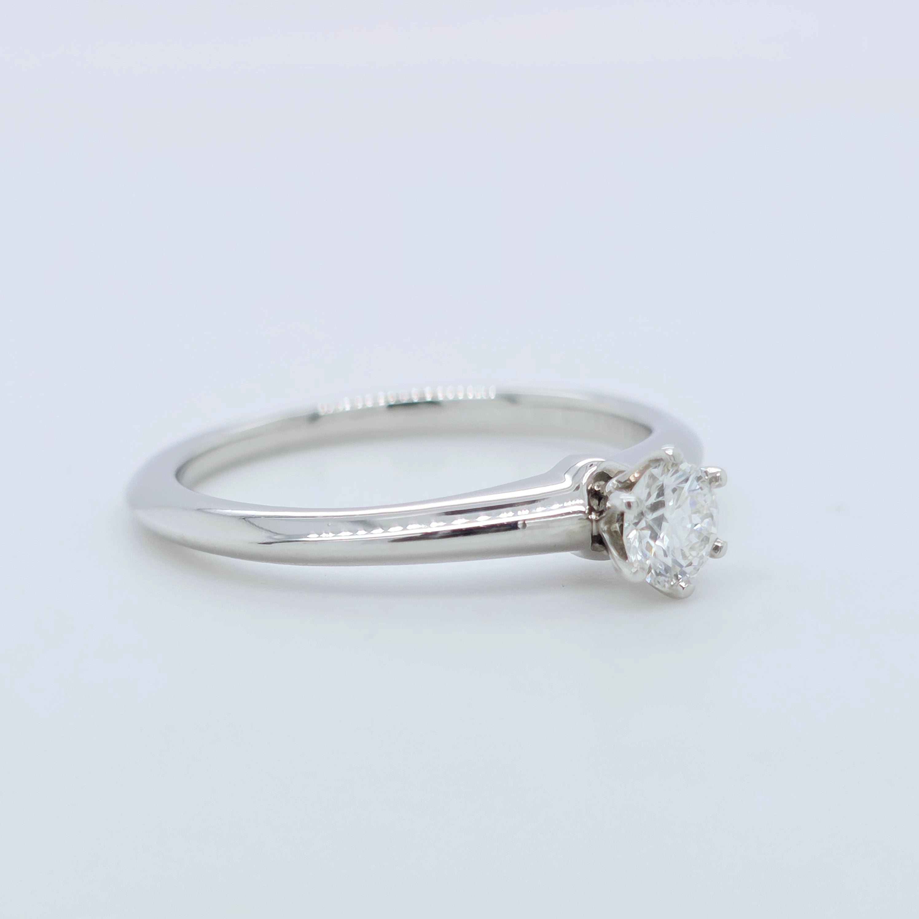 Tiffany & Co Diamond Engagement Ring, Platinum with 0.24ct Round Cut Diamond
