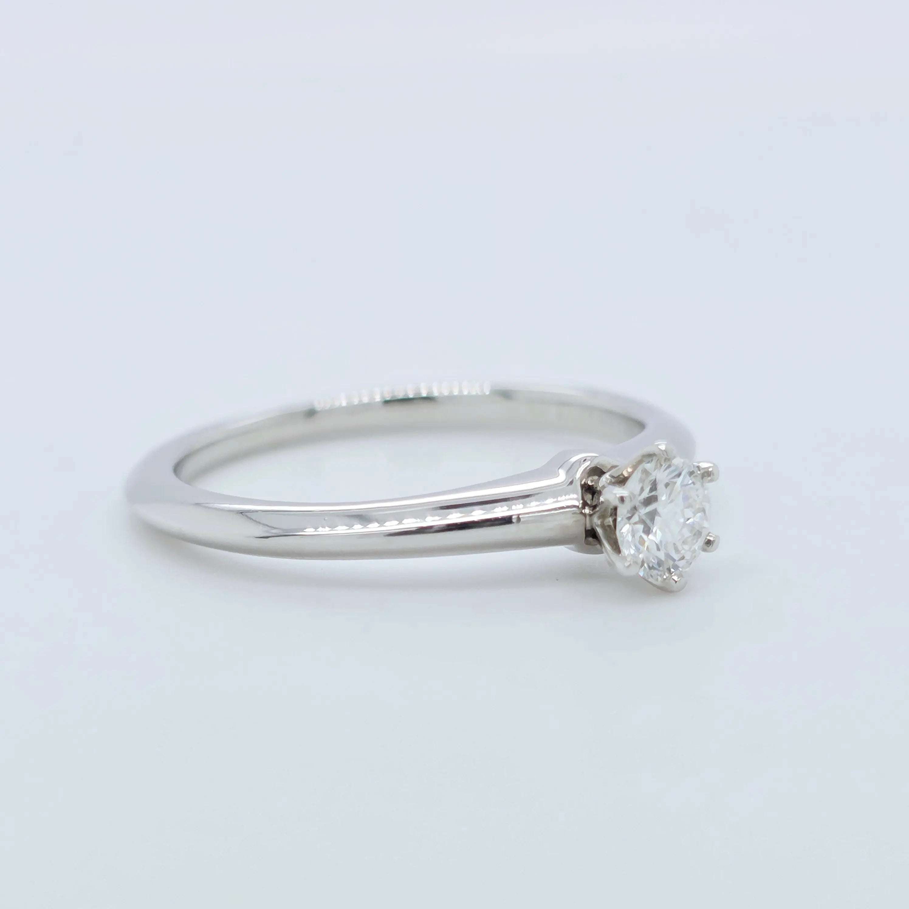 Tiffany & Co Diamond Engagement Ring, Platinum with 0.24ct Round Cut Diamond Chloe's Jewellers