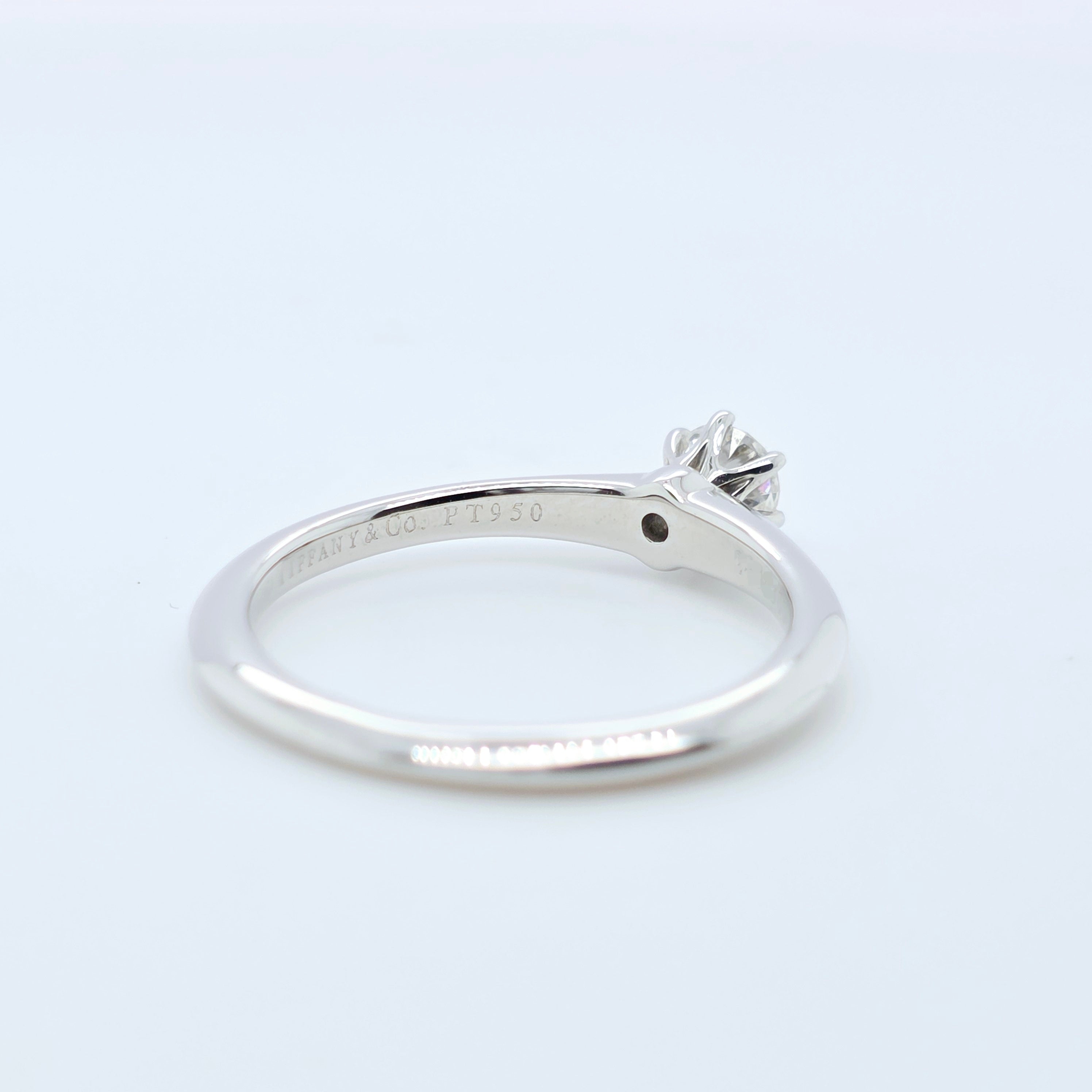 Tiffany & Co Diamond Engagement Ring, Platinum with 0.24ct Round Cut Diamond