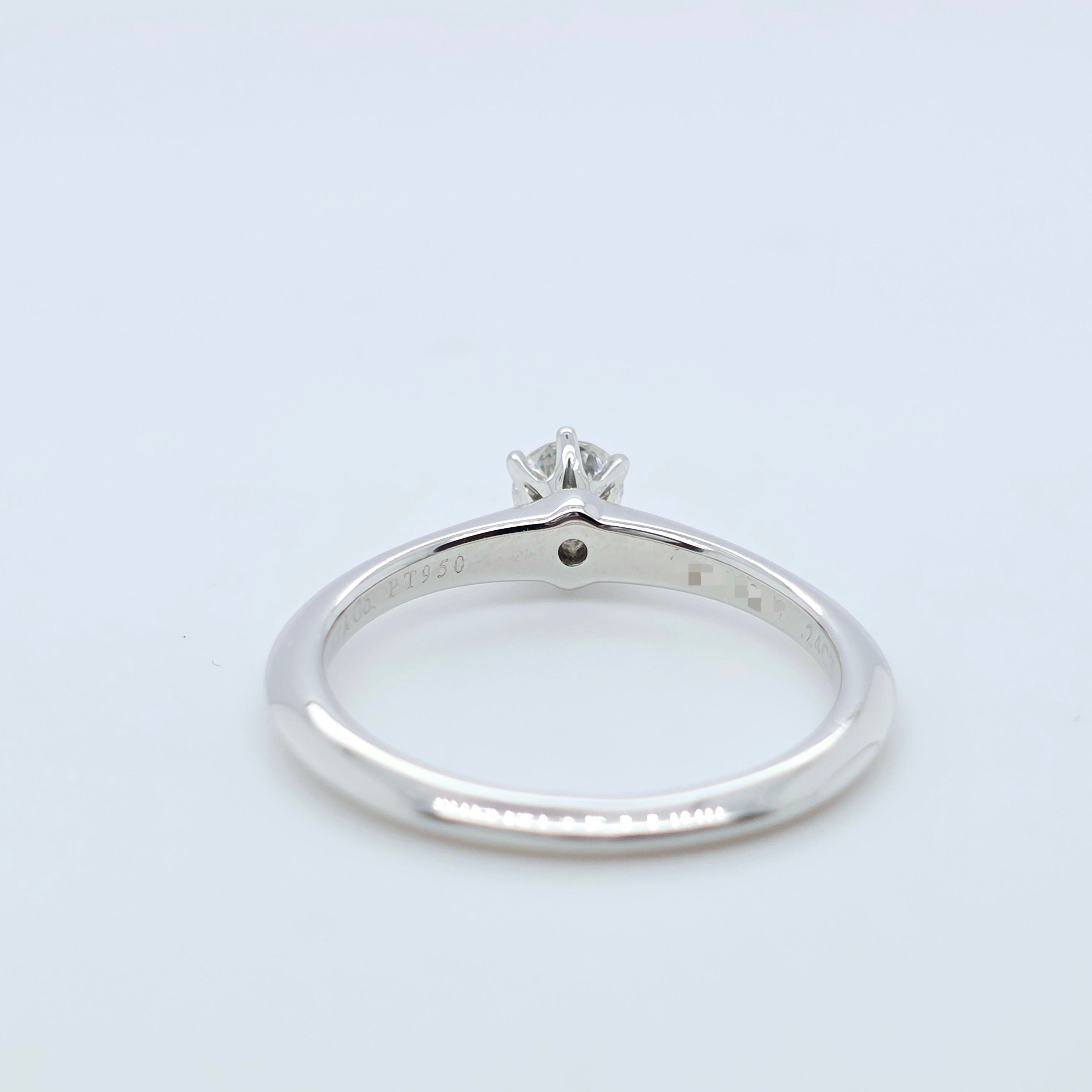 Tiffany & Co Diamond Engagement Ring, Platinum with 0.24ct Round Cut Diamond