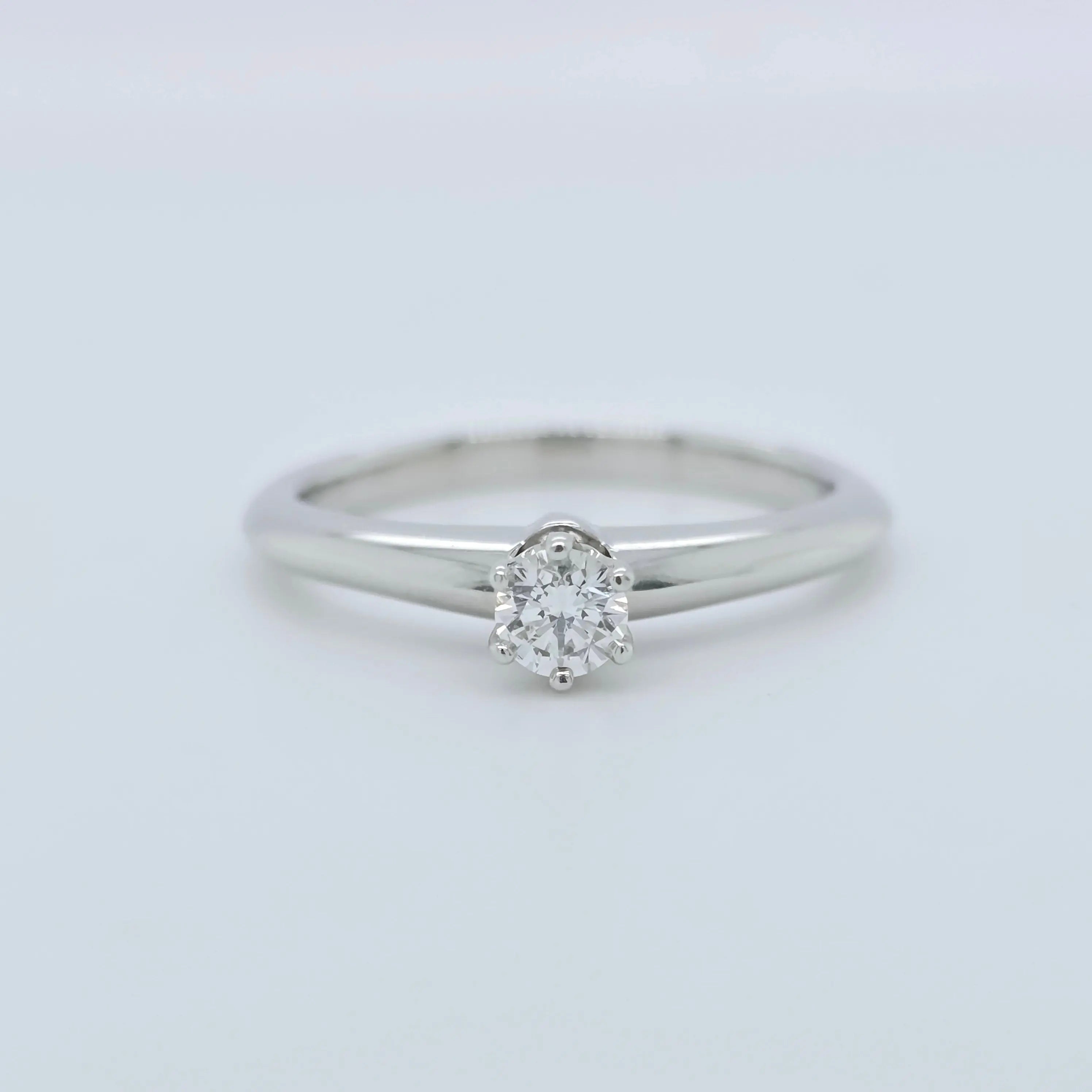 Tiffany & Co. Diamond Engagement Ring, Round Cut Diamond, 6 Claws, Platinum Chloe's Jewellers