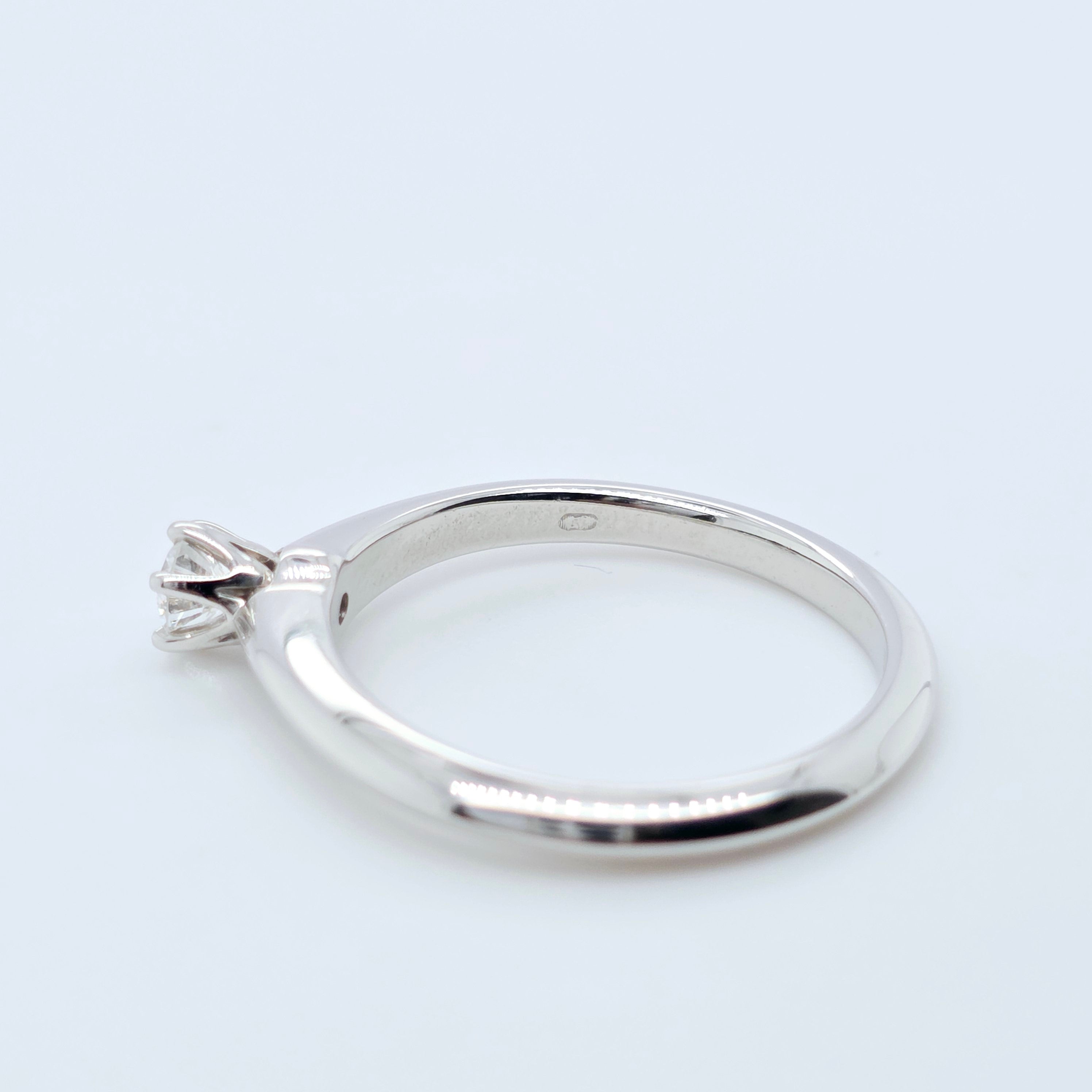 Tiffany & Co. Diamond Engagement Ring, Round Cut Diamond, 6 Claws, Platinum