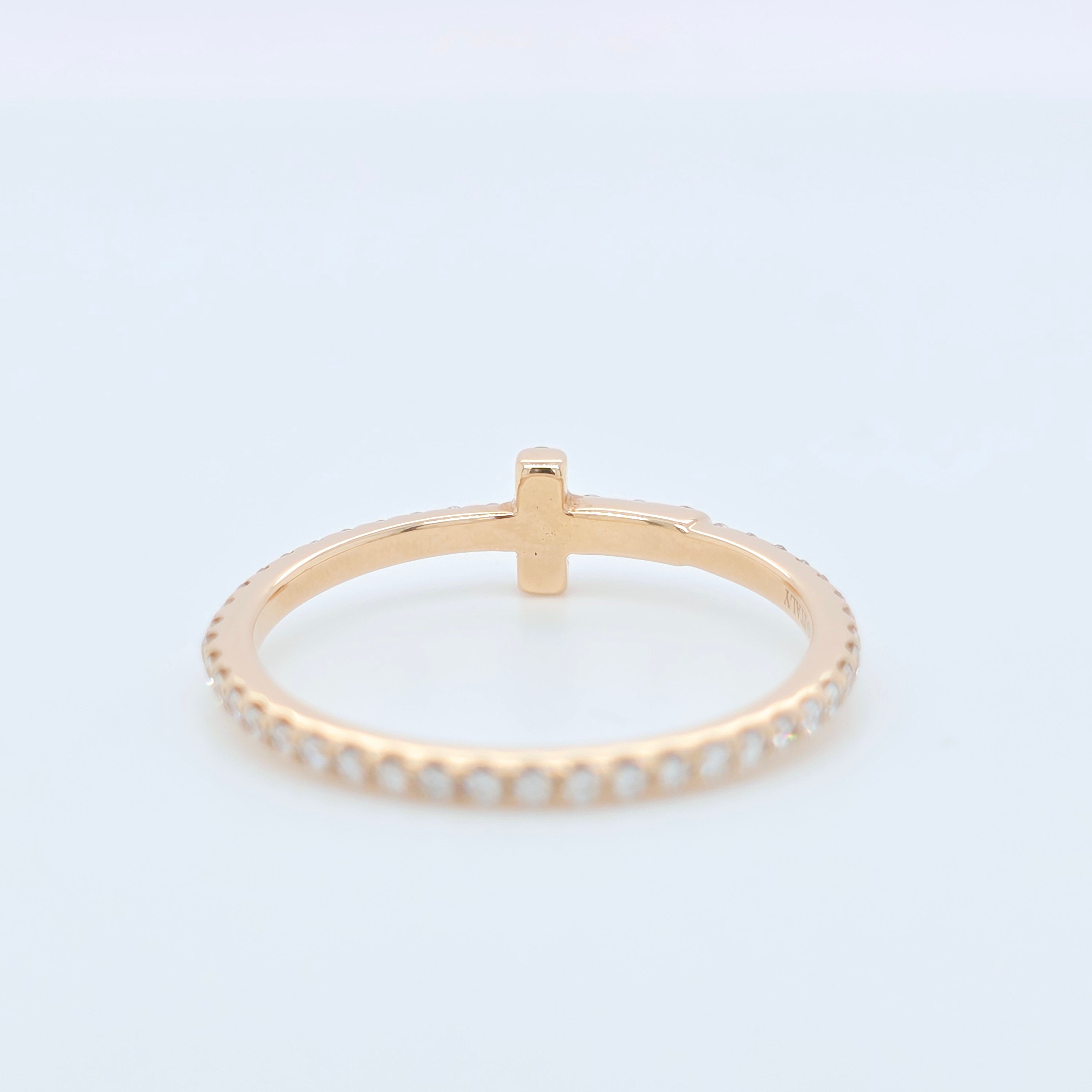 Tiffany & Co T T1 Ring, 18ct Rose Gold, Size 53/ M1/2