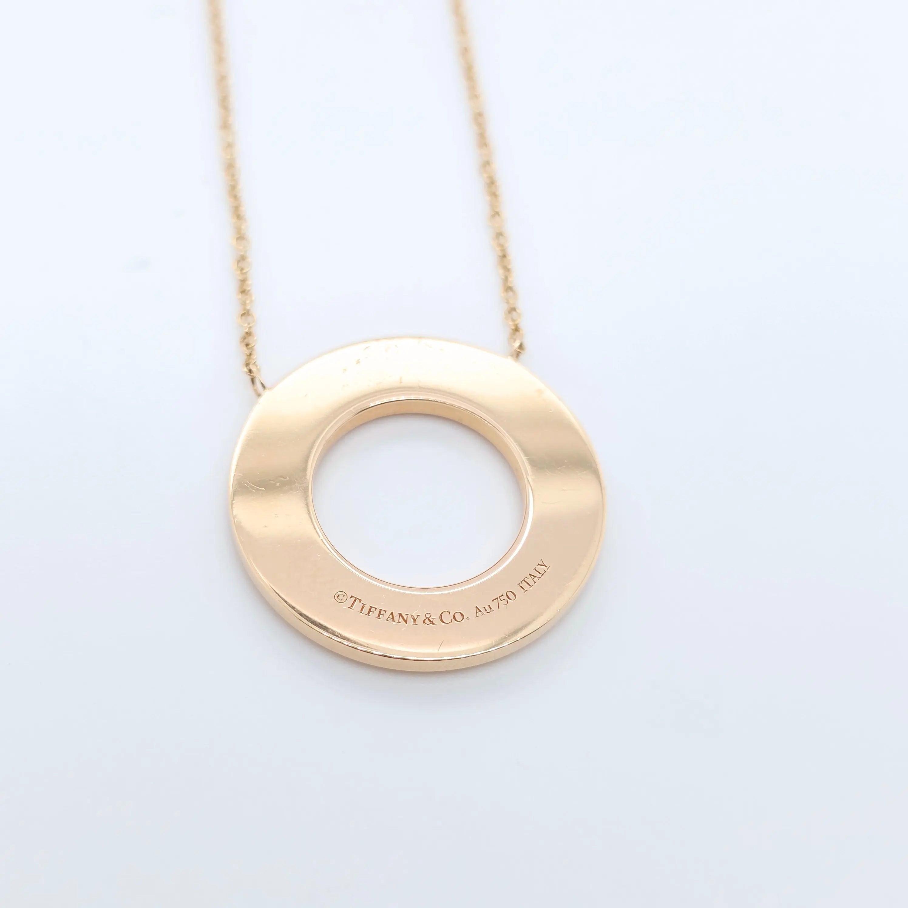 Tiffany & Co. T Diamond Circle Pendant, 18ct Rose Gold Chloe's Jewellers