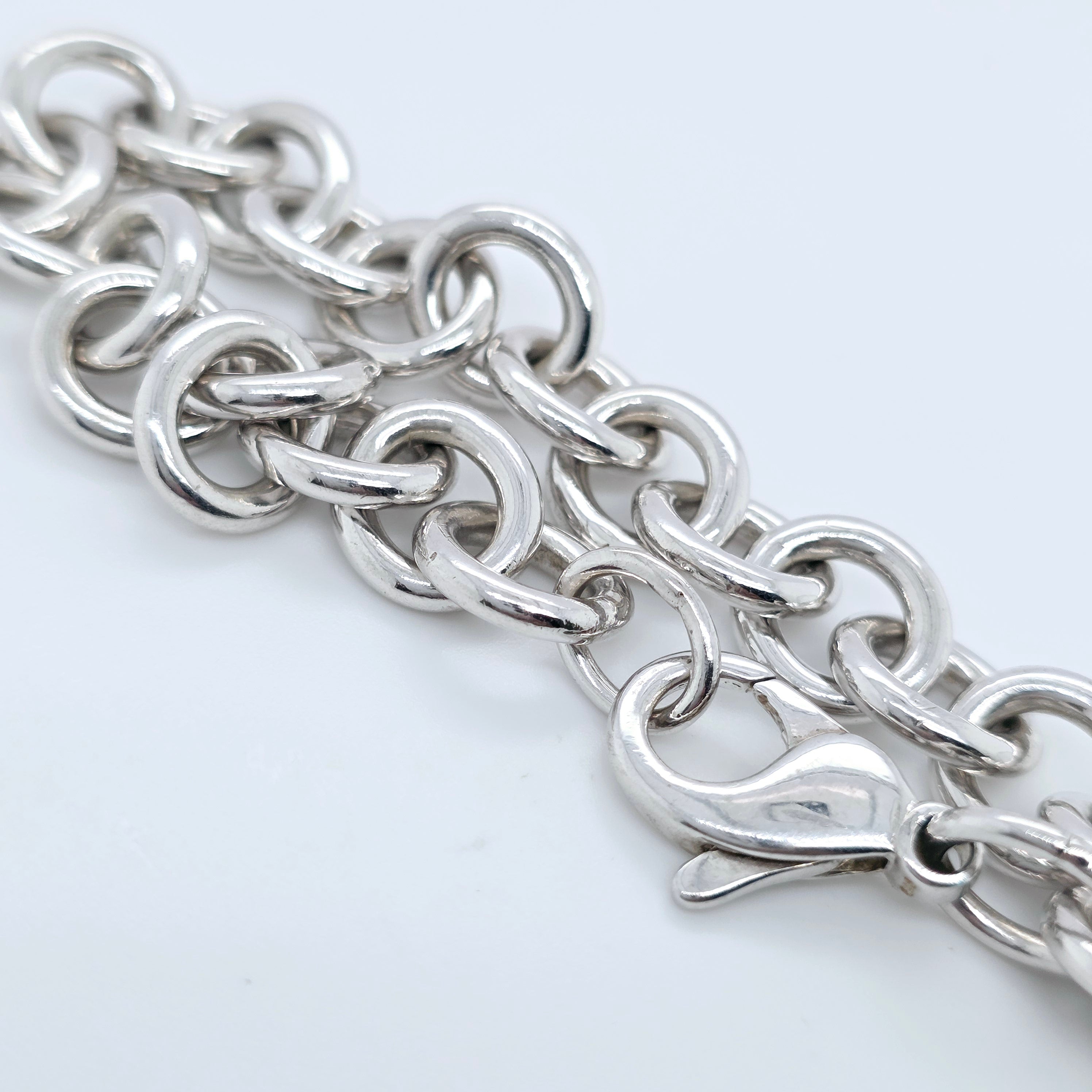 Tiffany & Co. Sterling Silver Tag Heart Charm Bracelet, 7 Inches