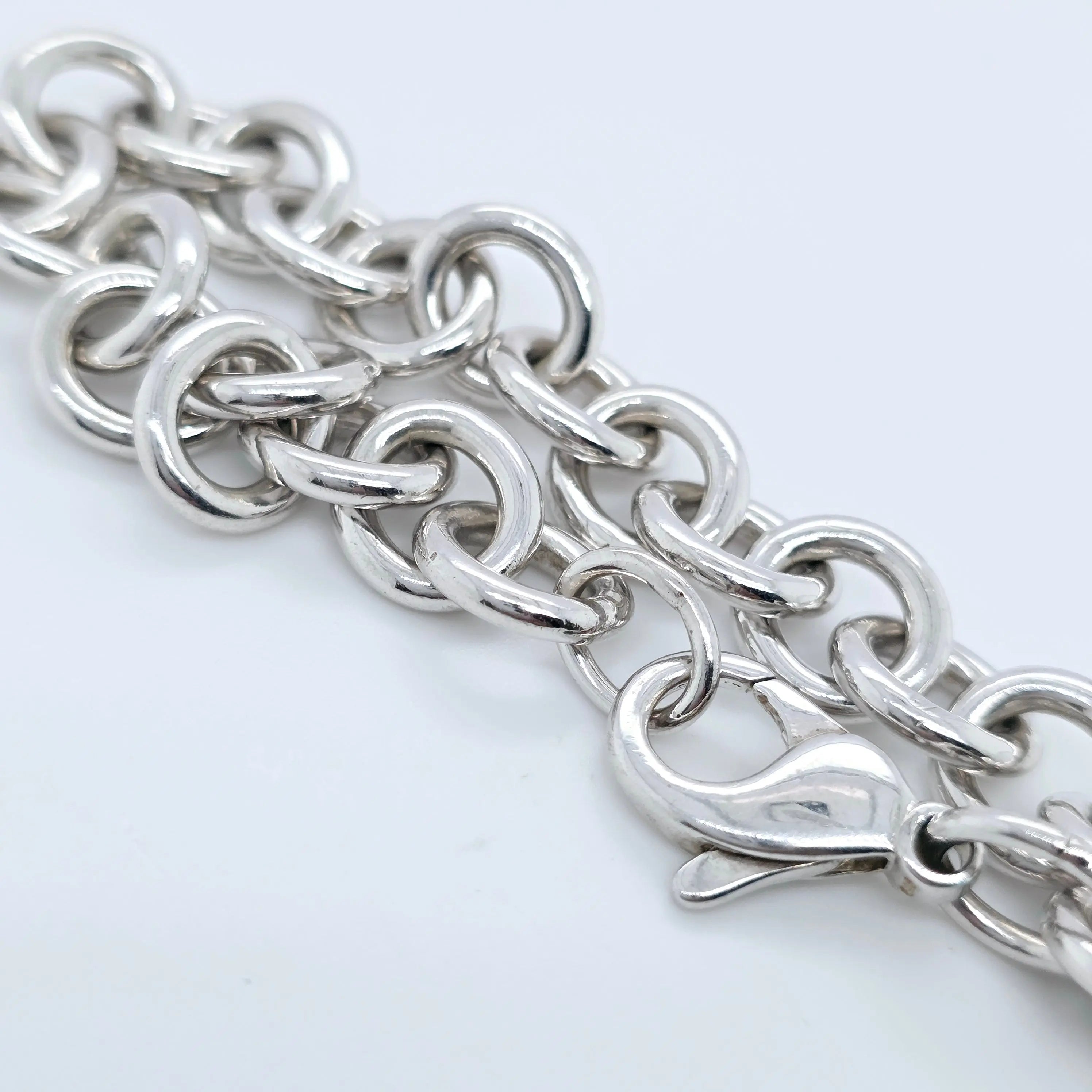 Tiffany & Co. Sterling Silver Tag Heart Charm Bracelet, 7 Inches Chloe's Jewellers