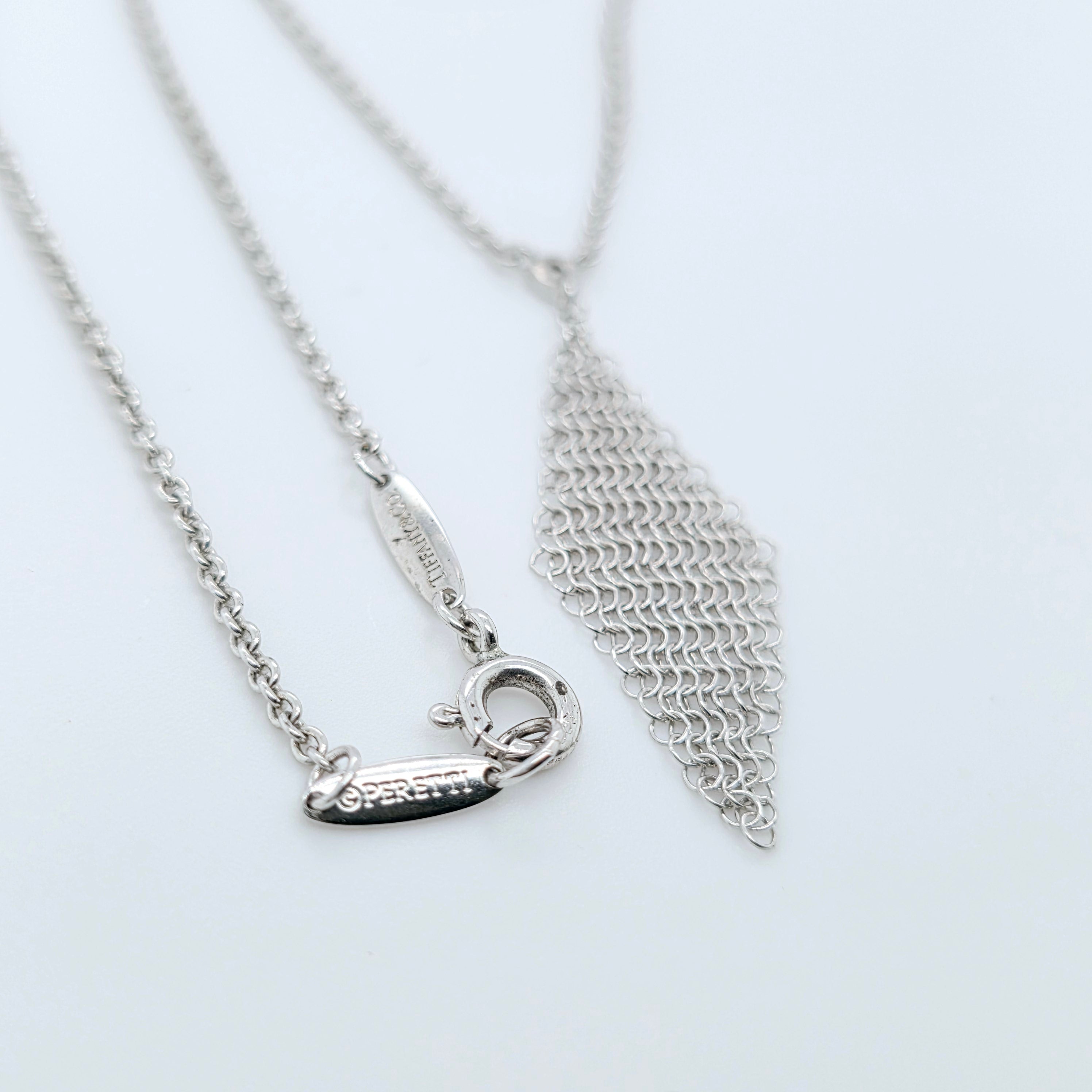 Tiffany Elsa Peretti Mesh Pendant in Sterling Silver