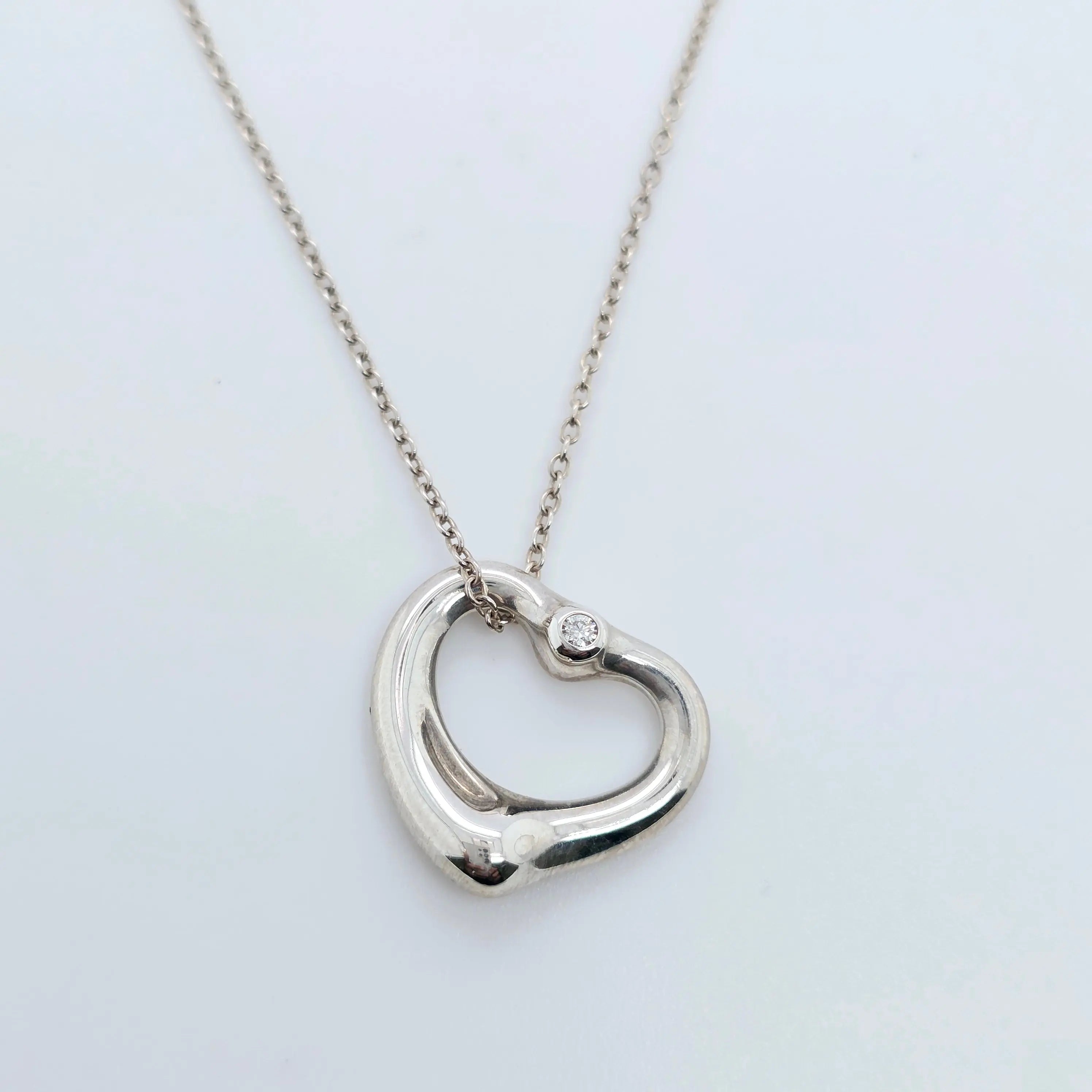 Tiffany & Co. Elsa Peretti Open Heart Pendant with Diamonds Chloe's Jewellers