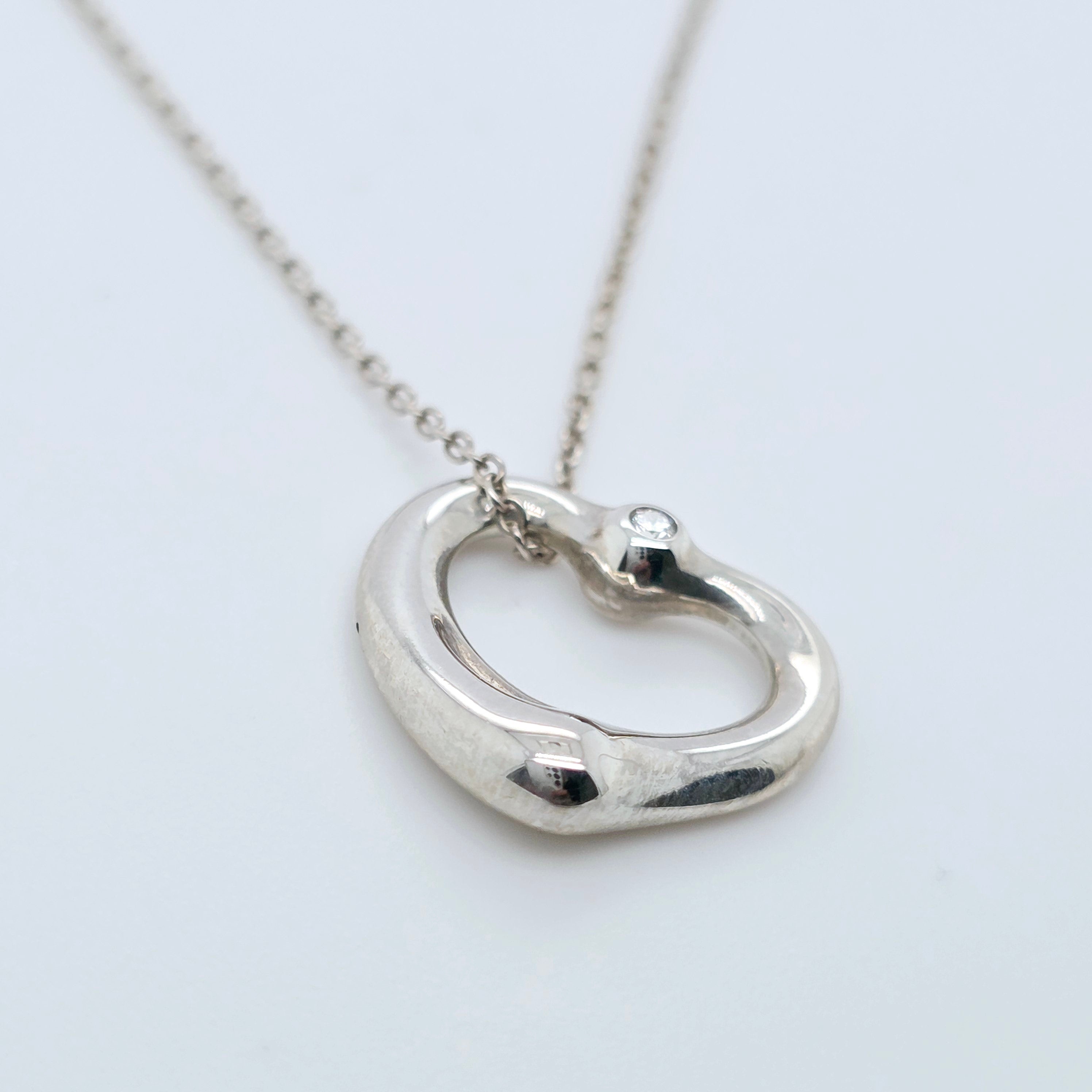 Tiffany & Co. Elsa Peretti Open Heart Pendant with Diamonds