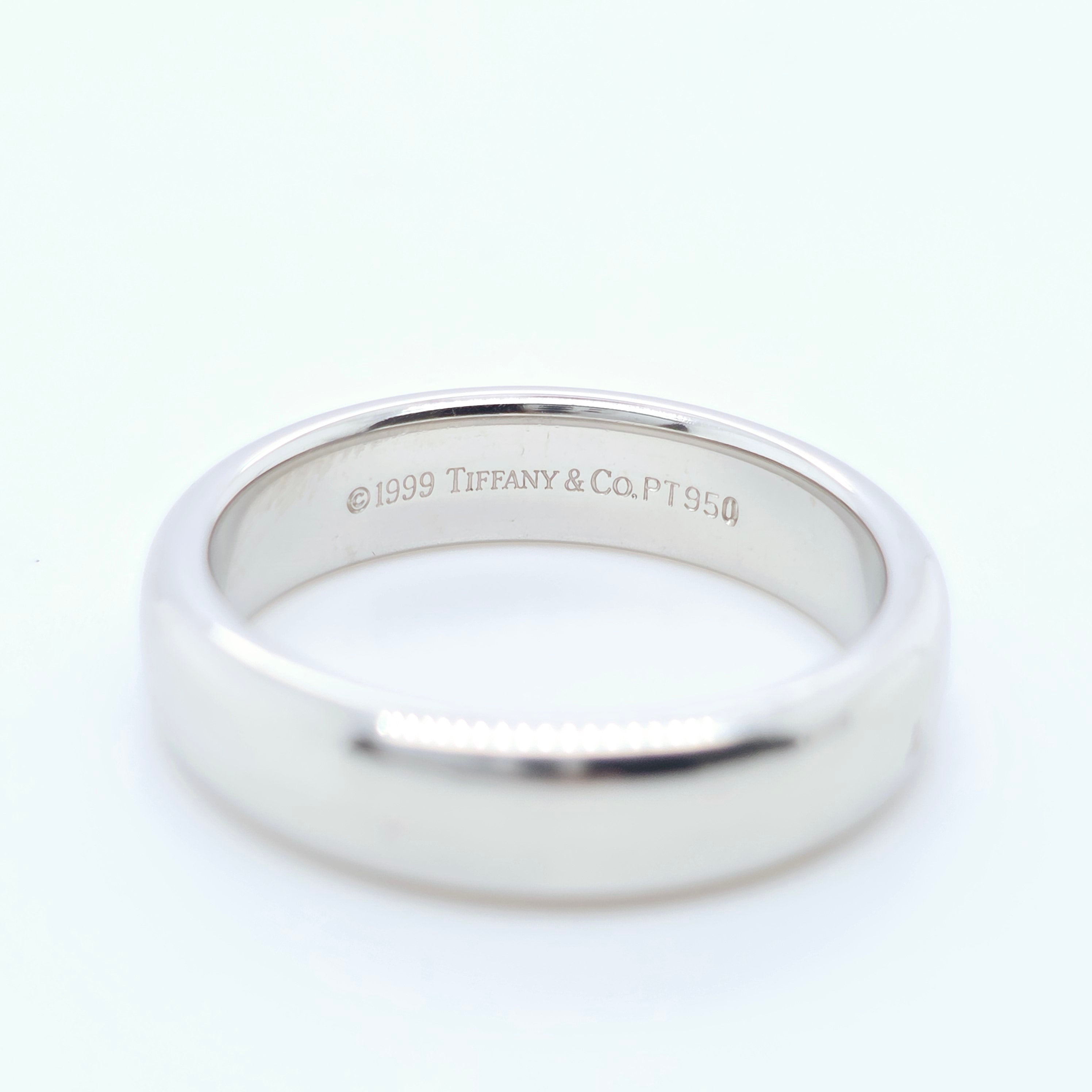 Tiffany & Co. Wedding Band, Platinum, 4.4mm, Size K