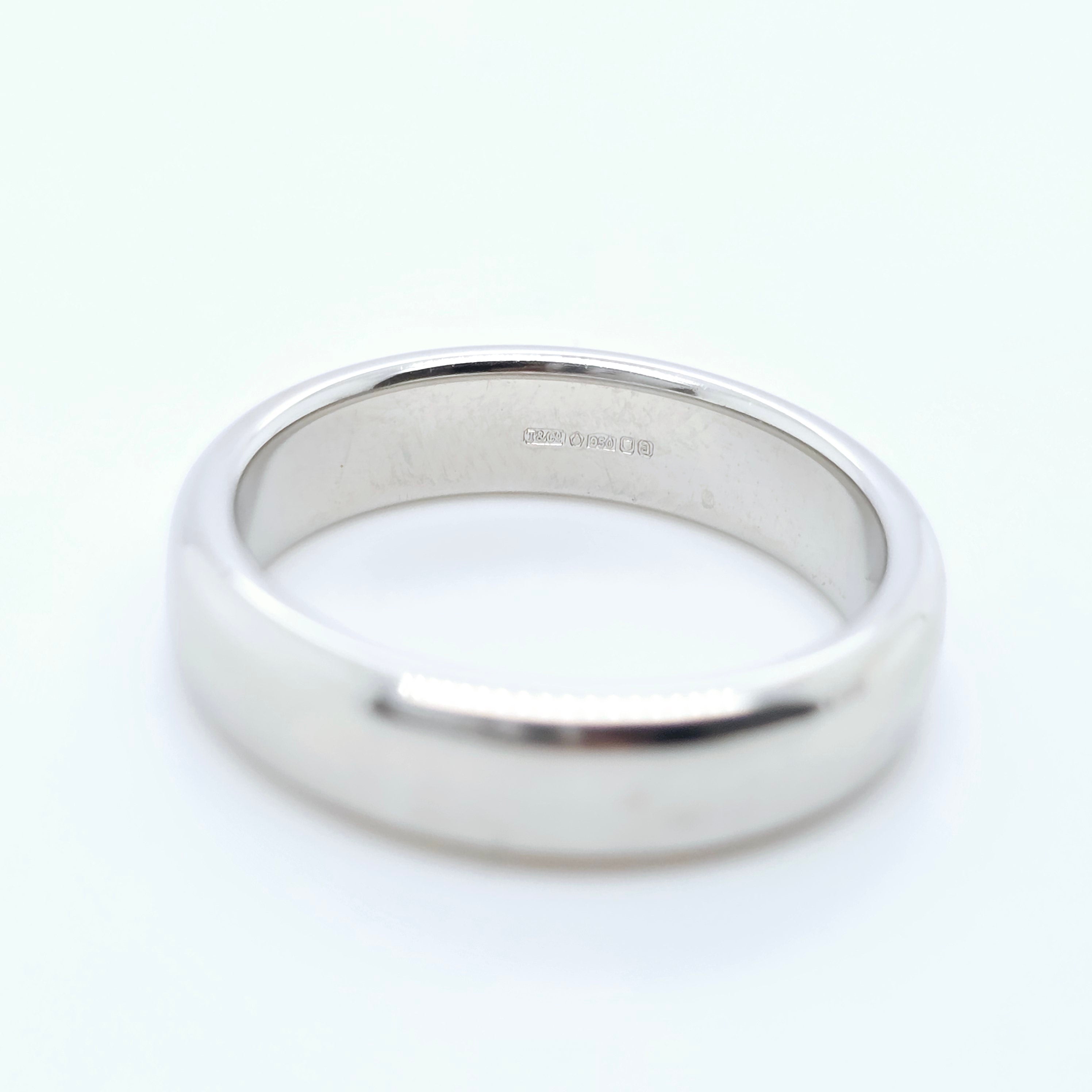 Tiffany & Co. Wedding Band, Platinum, 4.4mm, Size K Chloe's Jewellers
