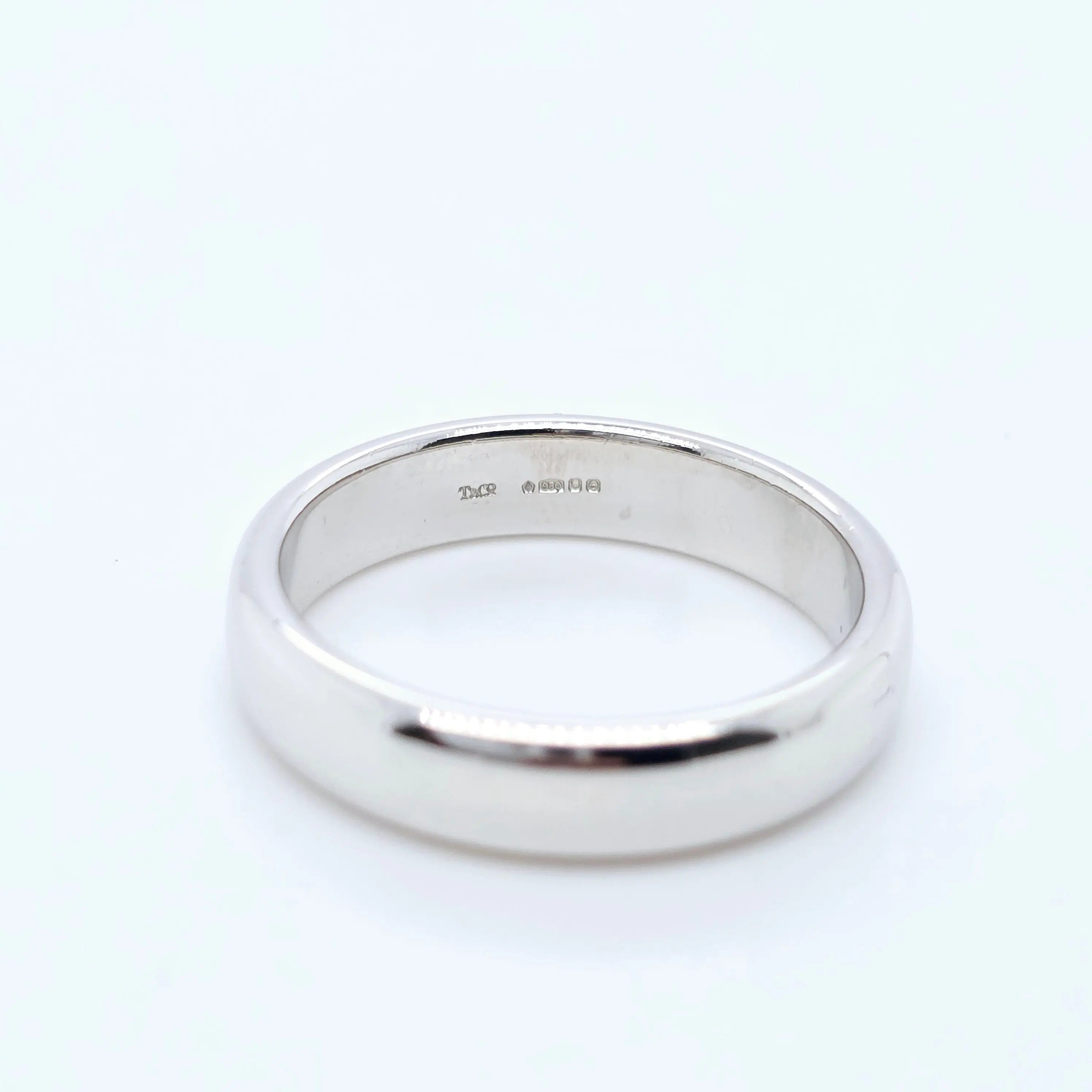 Tiffany & Co. Platinum Wedding Band, 4.5mm width, Size O 1/2 Chloe's Jewellers