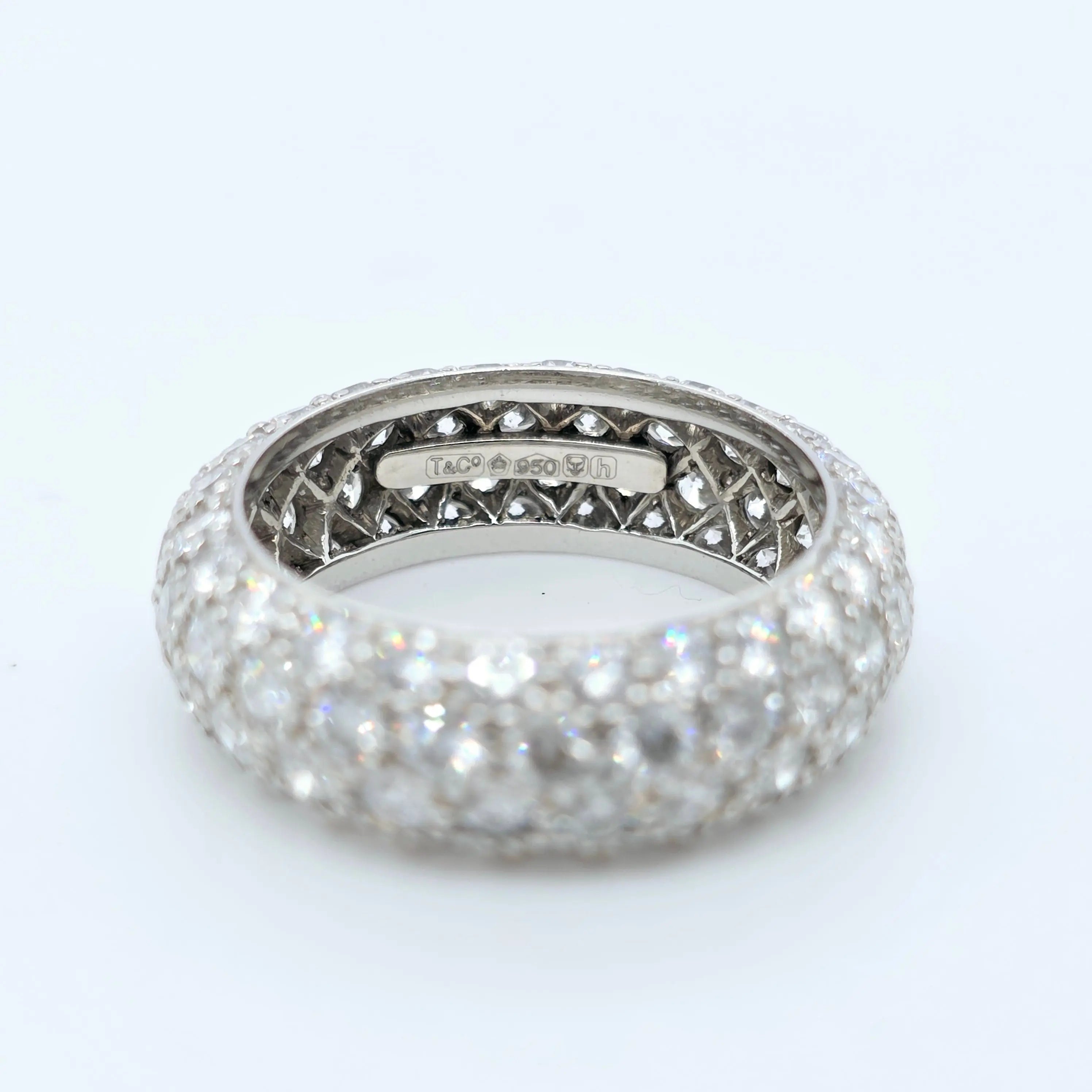 Tiffany & Co. Etoile 4 Row Diamond Platinum Band Chloe's Jewellers