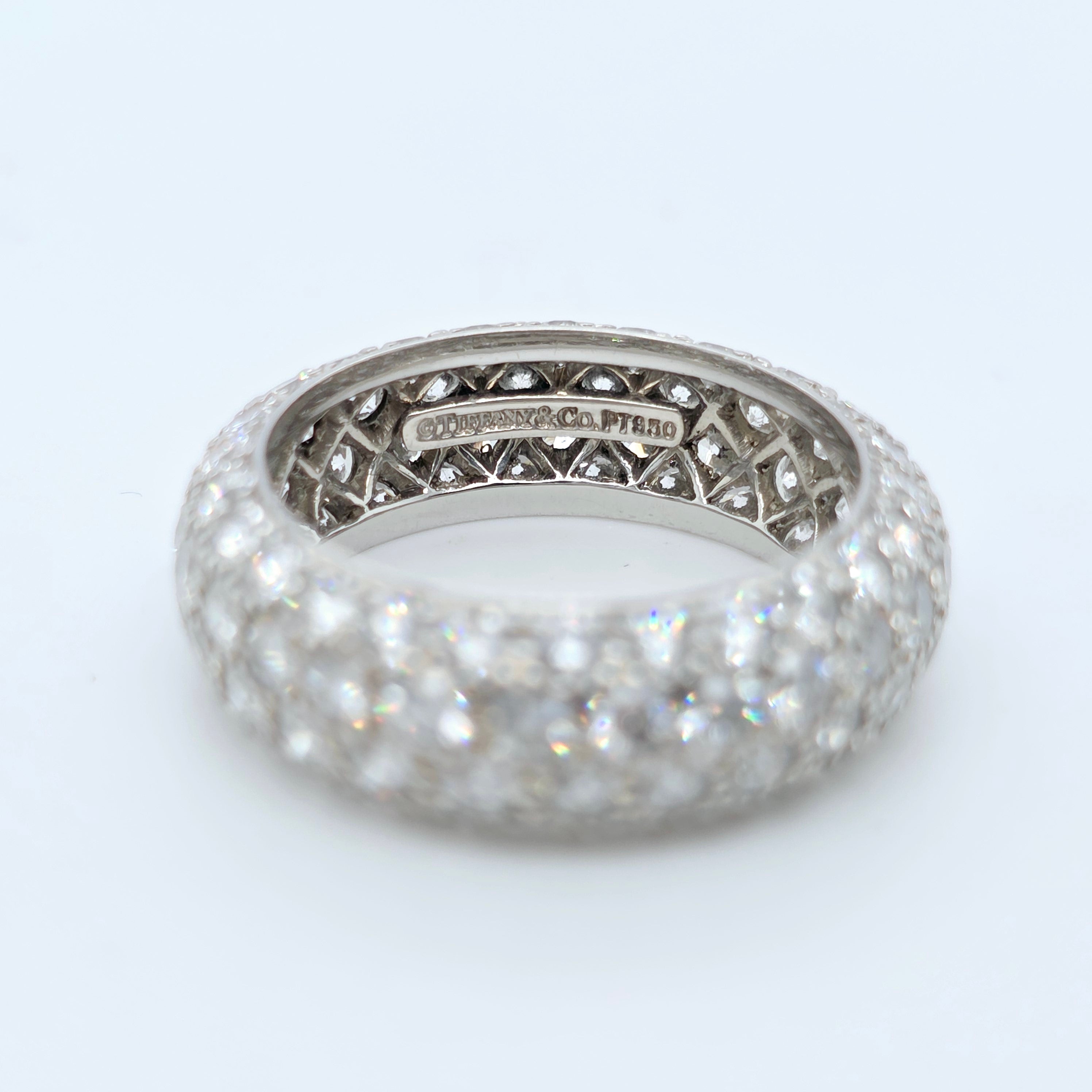 Tiffany & Co. Etoile 4 Row Diamond Platinum Band