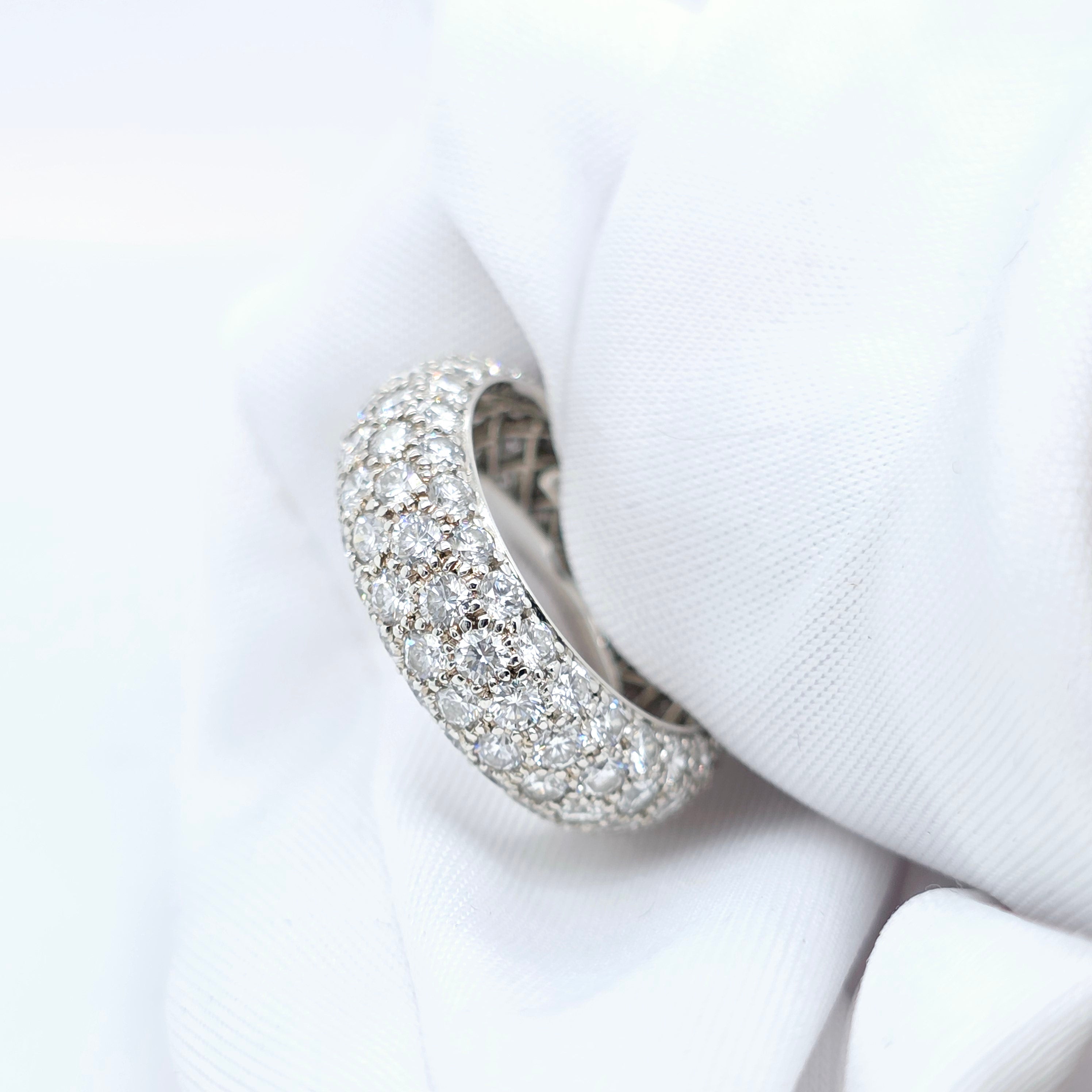Tiffany & Co. Etoile 4 Row Diamond Platinum Band