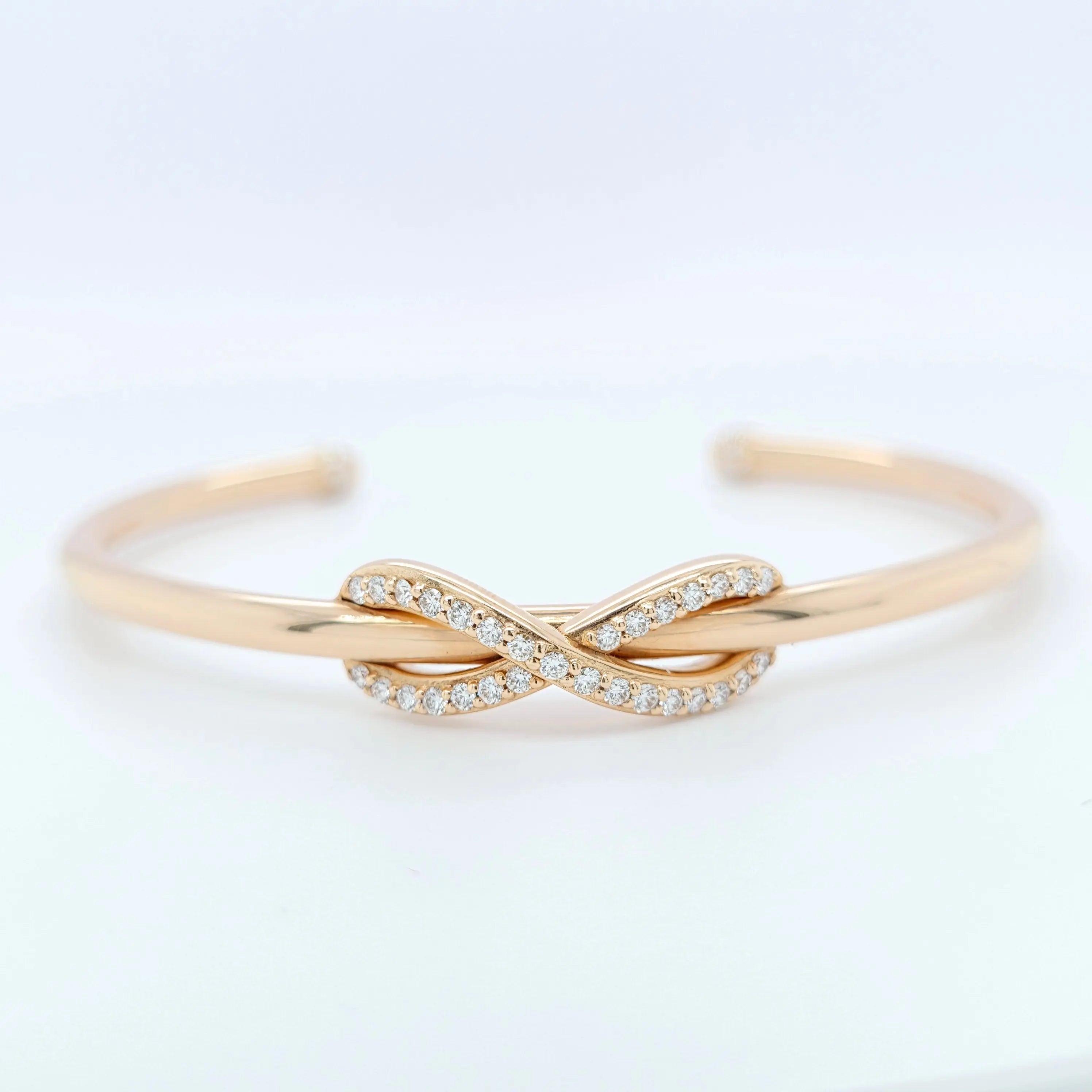 Tiffany & Co. Rose Gold And Diamond Infinity Cuff Bangle, Medium Chloe's Jewellers