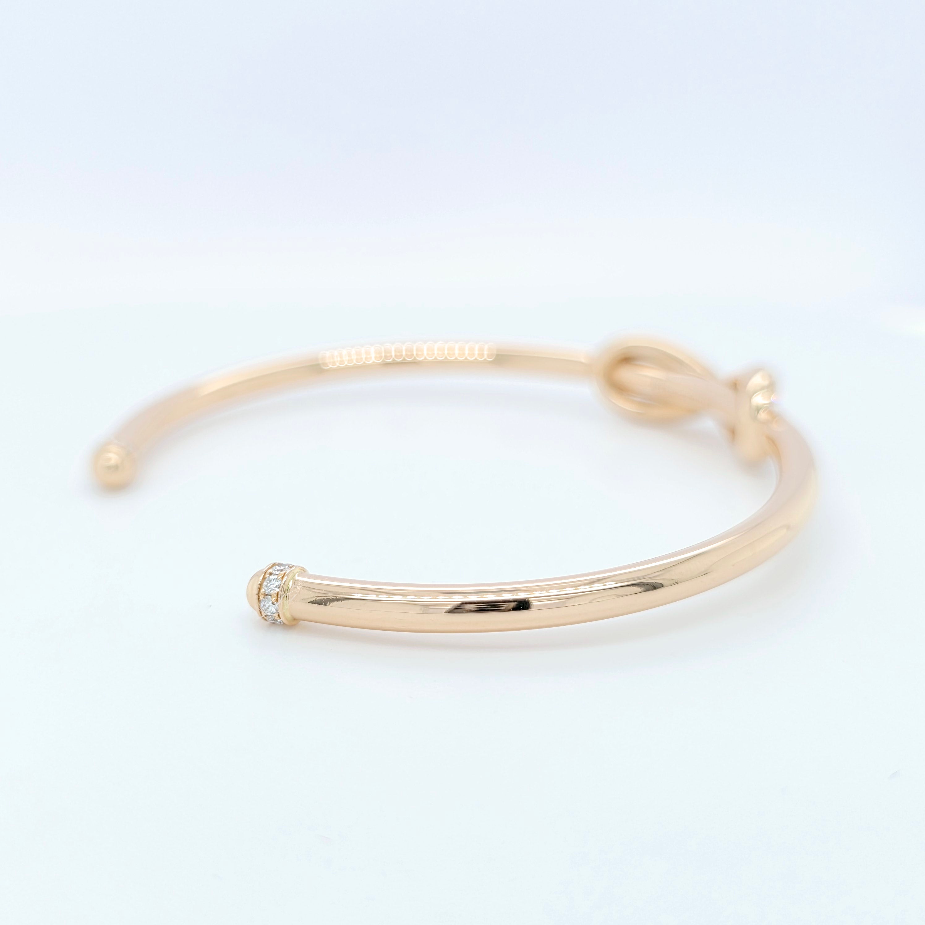 Tiffany & Co. Rose Gold And Diamond Infinity Cuff Bangle, Medium