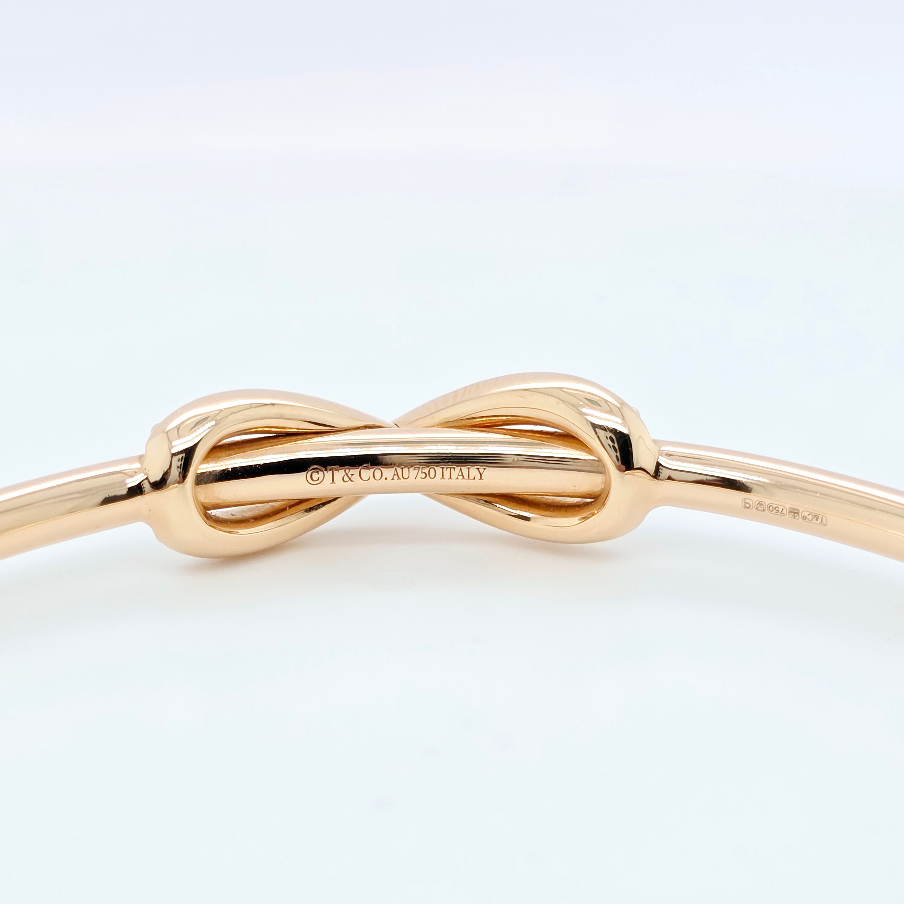 Tiffany & Co. Rose Gold And Diamond Infinity Cuff Bangle, Medium