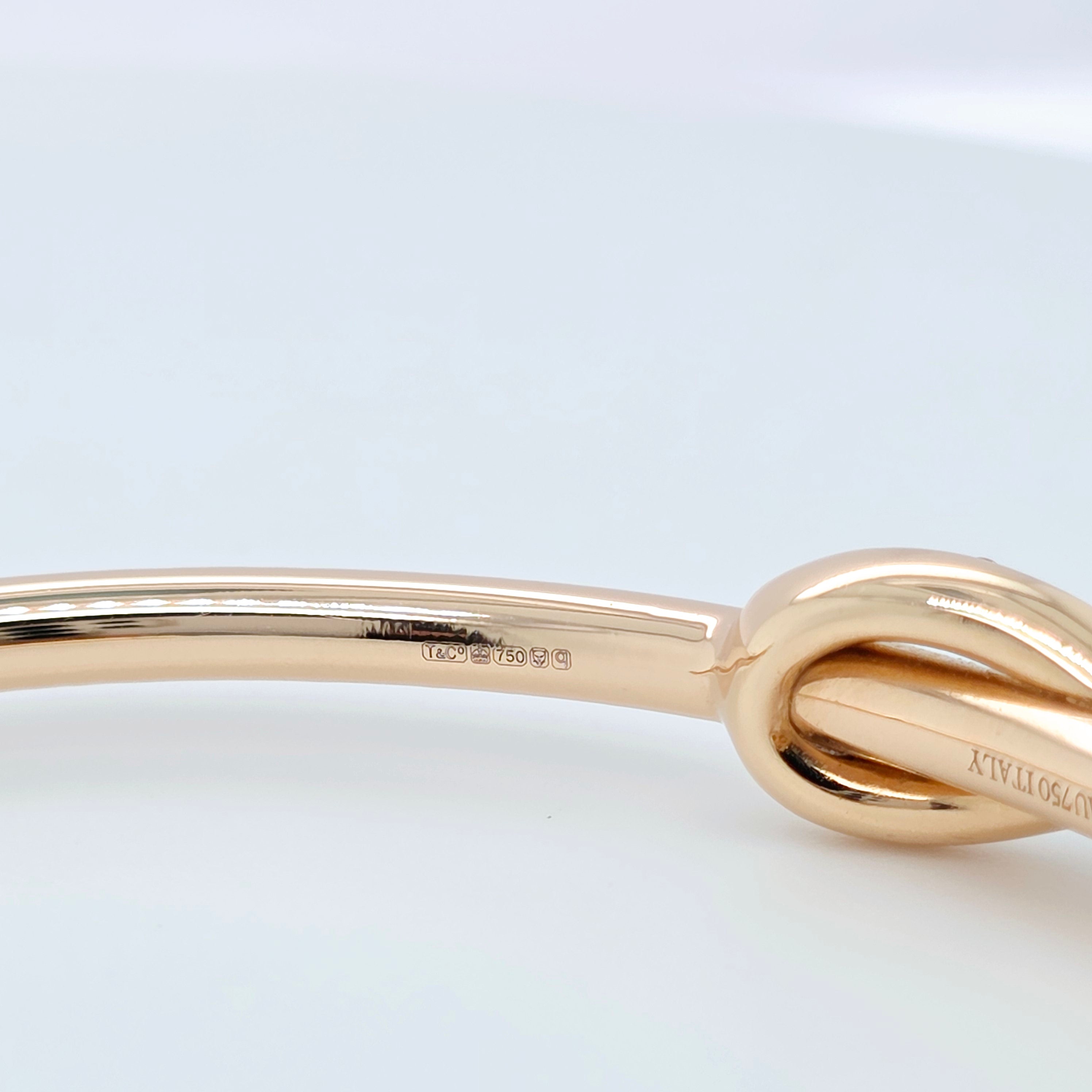 Tiffany & Co. Rose Gold And Diamond Infinity Cuff Bangle, Medium