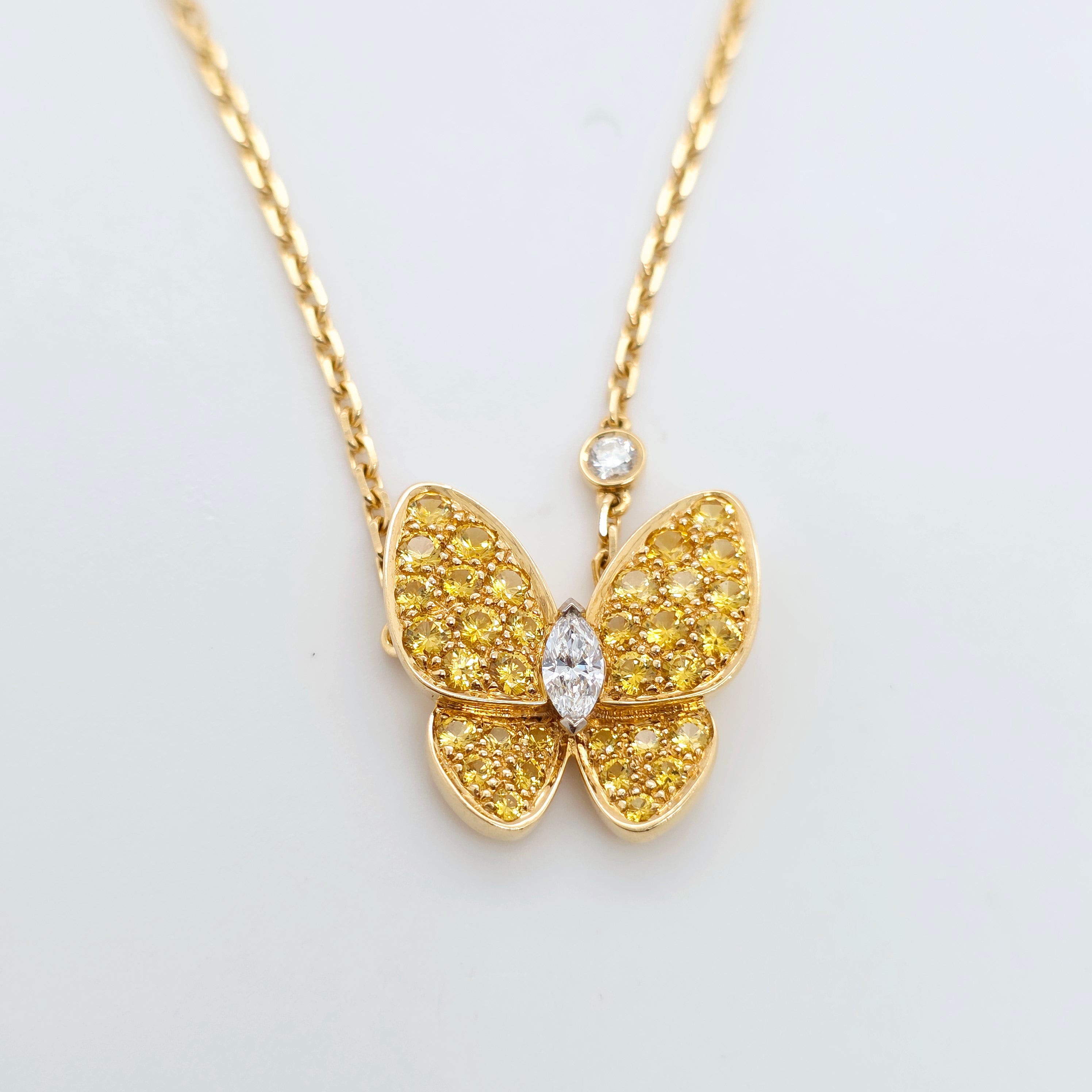 Van Cleef & Arpels Two Butterfly Pendant Necklace, 18ct Yellow Gold, 16.5 Inches