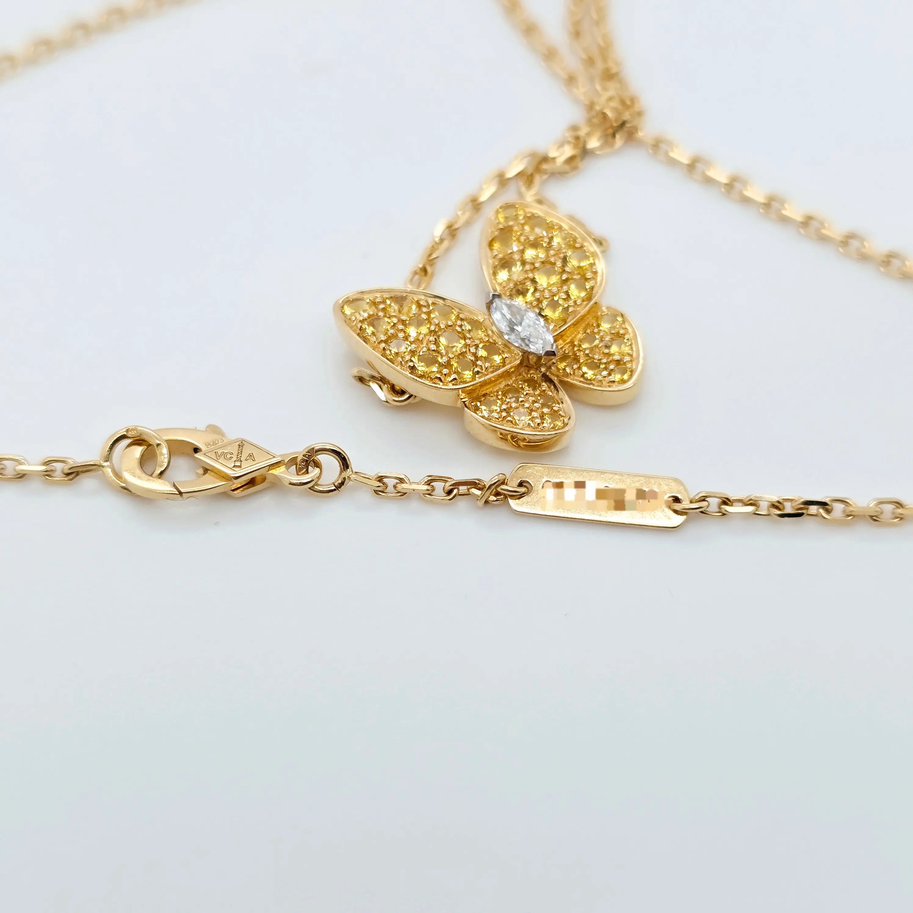 Van Cleef & Arpels Two Butterfly Pendant Necklace, 18ct Yellow Gold, 16.5 Inches Chloe's Jewellers