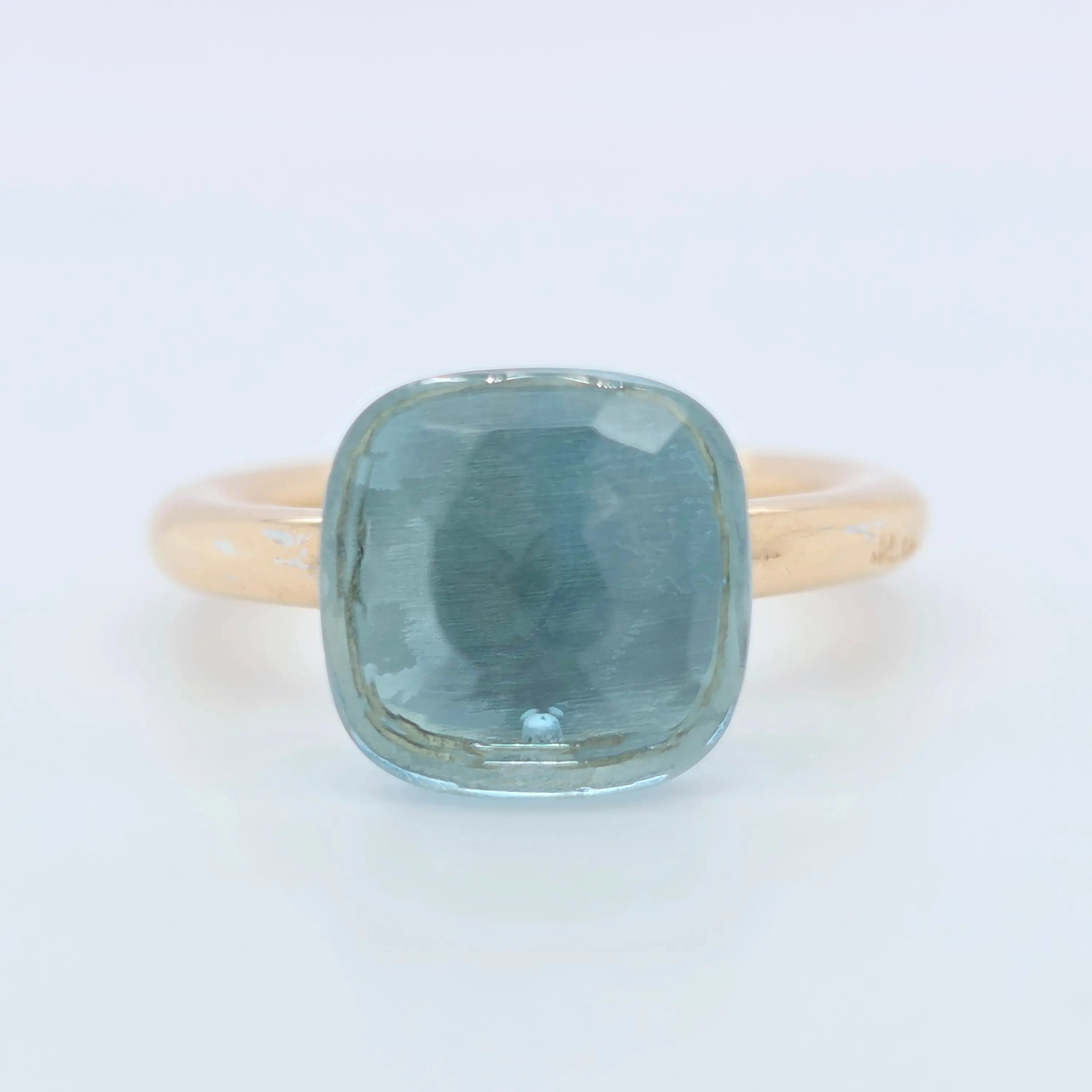 Pre-Owned Pomellato Nudo Classic Ring – 9ct Blue Topaz in 18K Rose & White Gold Chloe's Jewellers